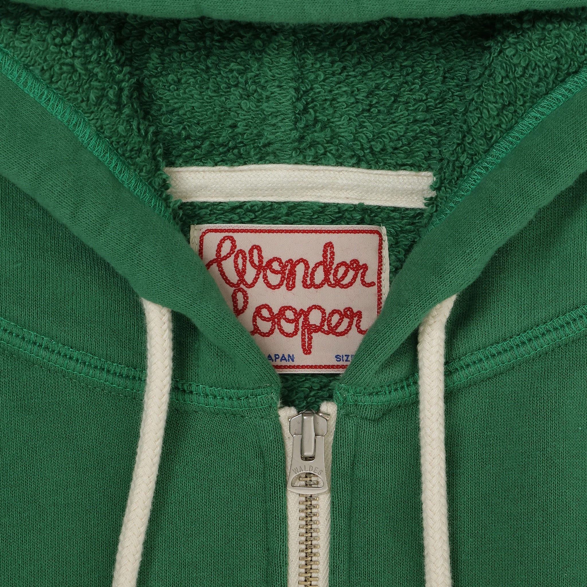 Zip Hoodie - Super Looper French Terry - Varsity Green