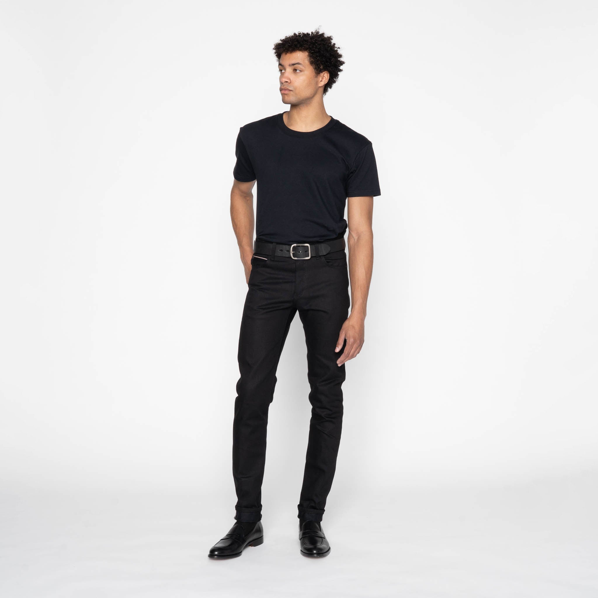 Thick Belt - 7mm Bovine Leather - Black | Naked & Famous Denim