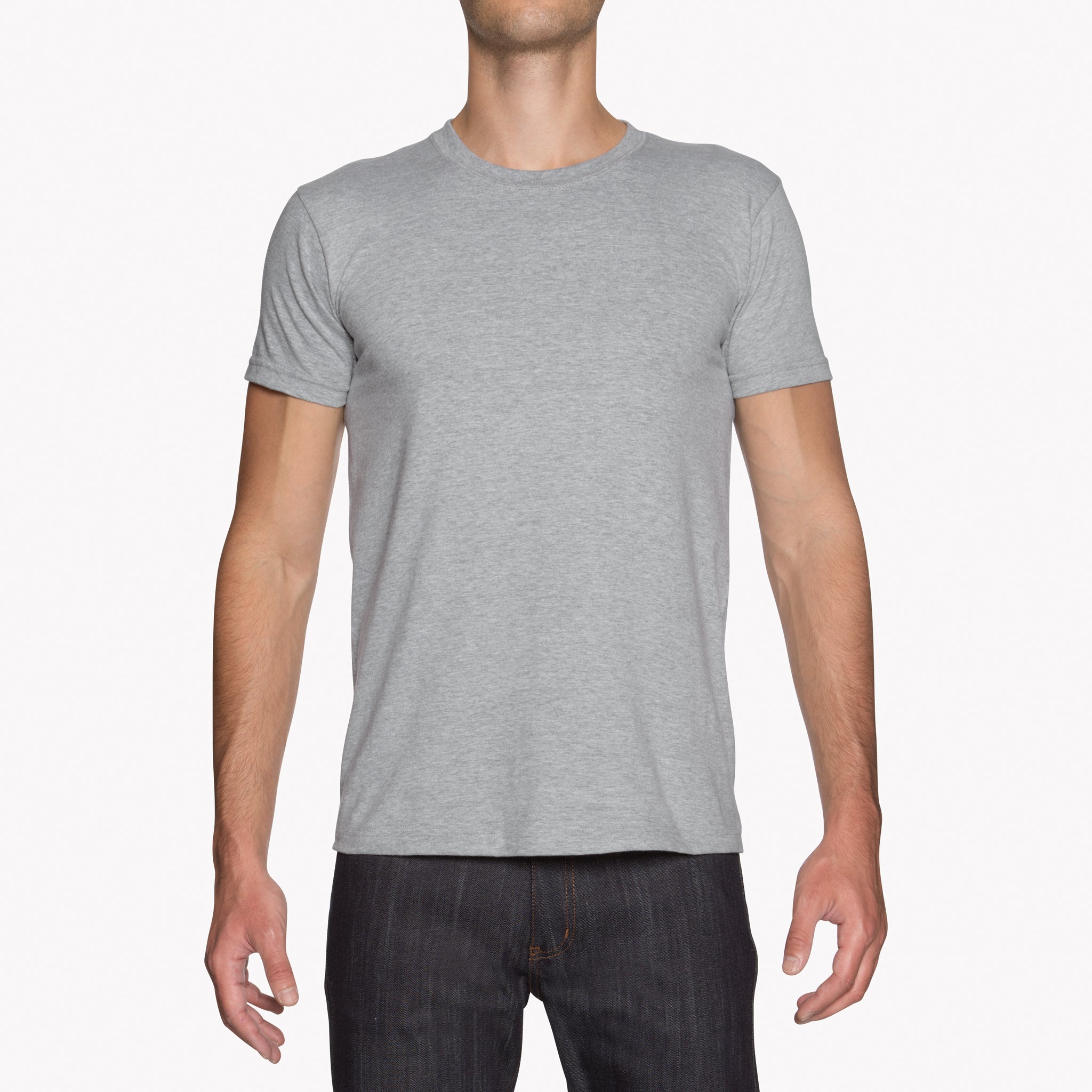 Circular Knit T-Shirt - Heather Grey‎ by Naked & Famous Denim