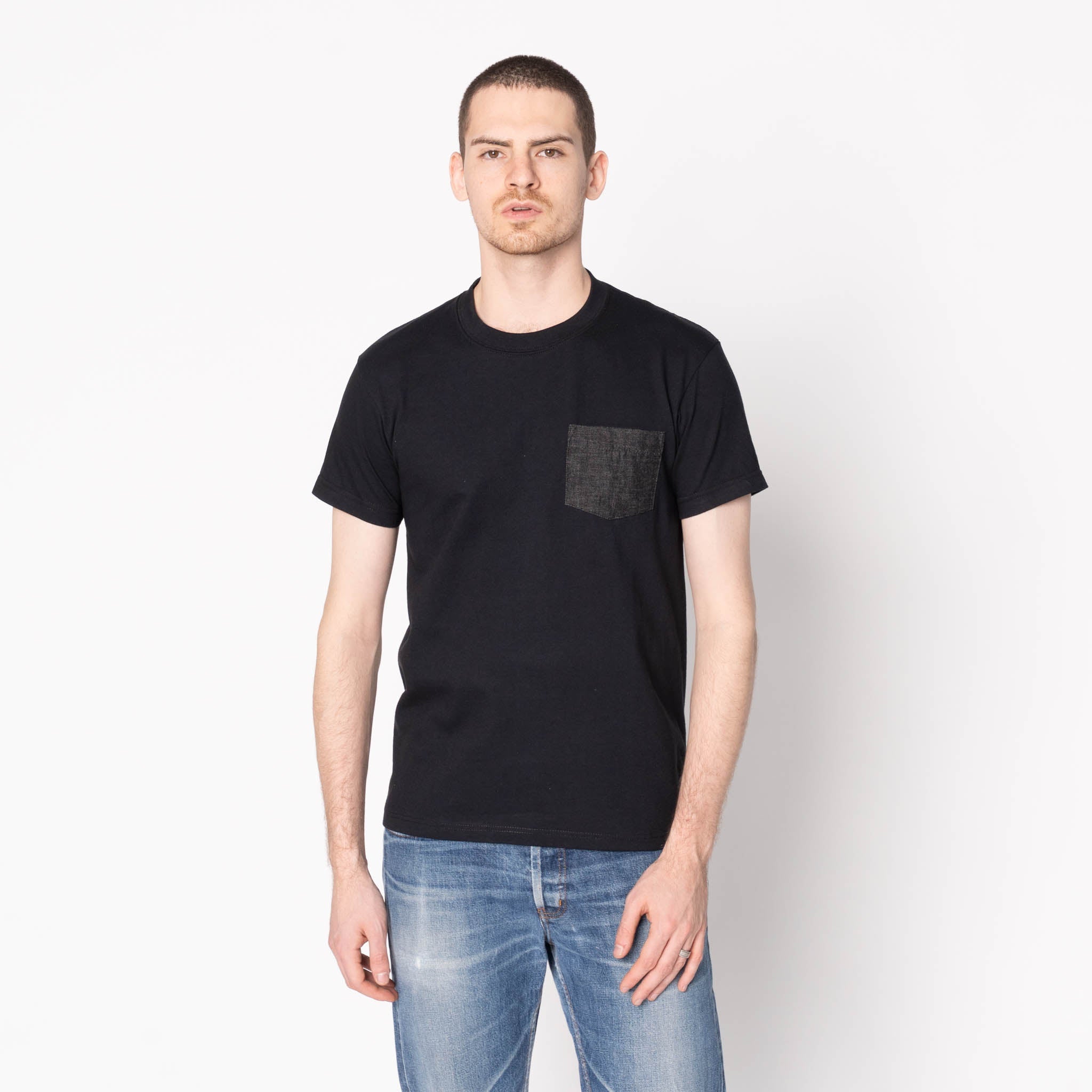 Pocket Tee - Black - Black Lightweight Denim - Black | Naked