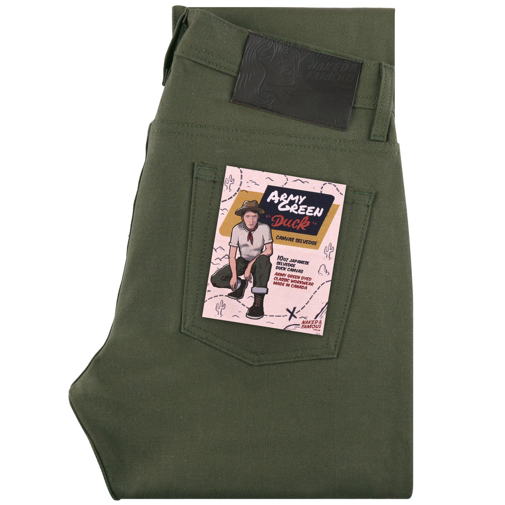 Weird Guy - Army Green Duck Selvedge by Naked & Famous Denim