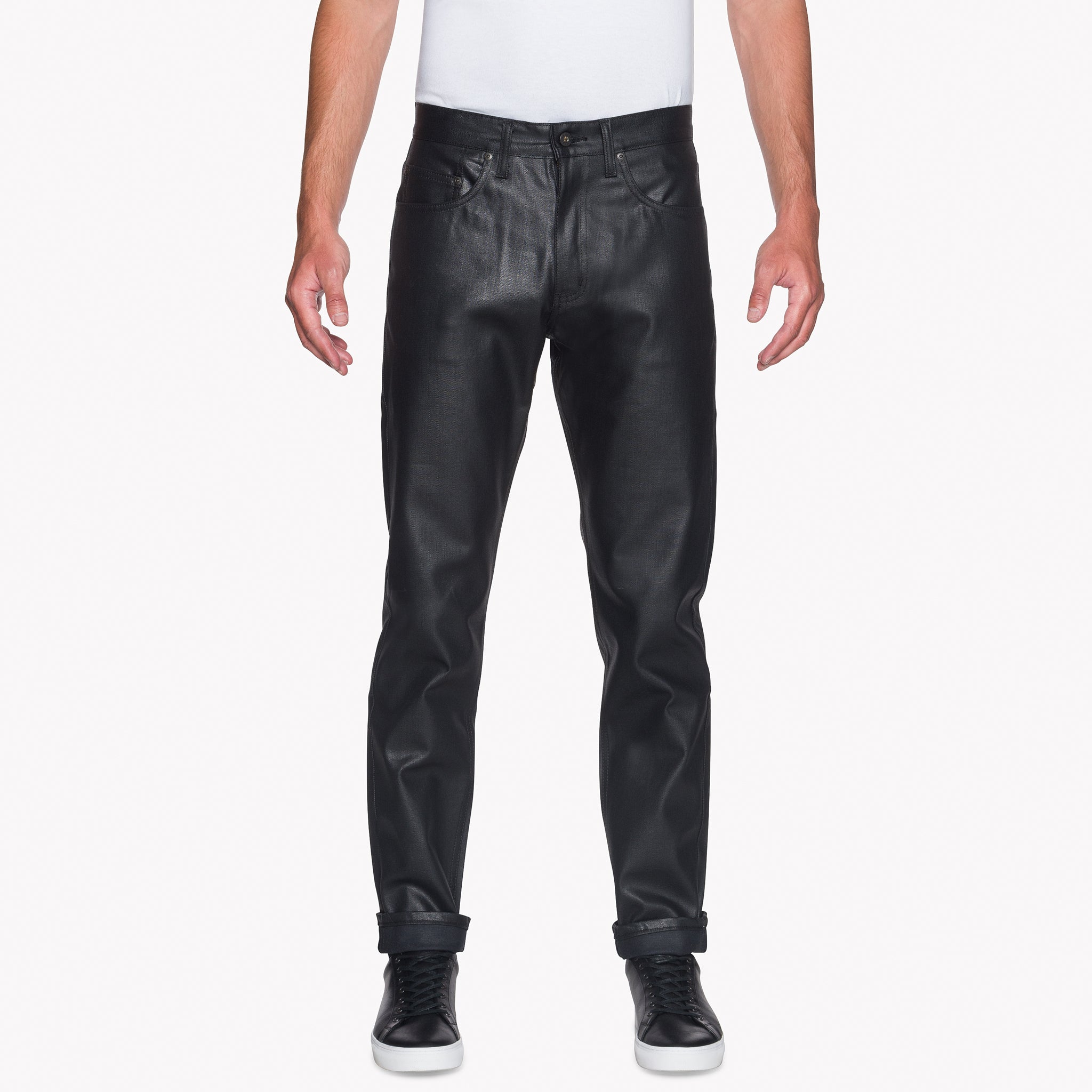 Easy Guy - Wax Coated Black Stretch | Naked & Famous Denim
