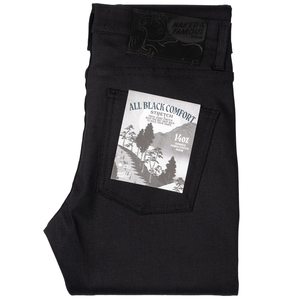 Super Guy - All Black Comfort Stretch by Naked & Famous Denim