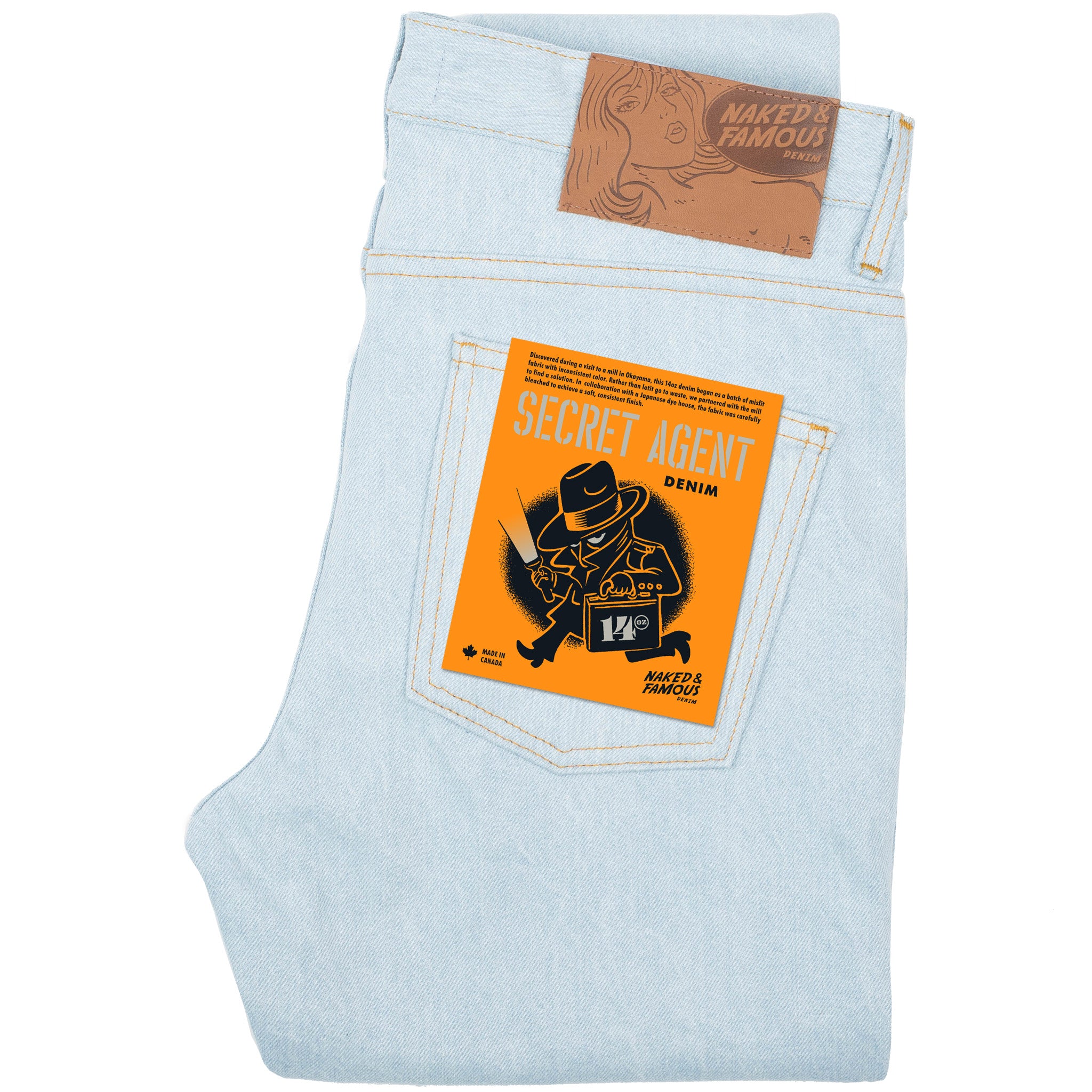 Super Guy - Secret Agent - Bleach Blue by Naked & Famous Denim