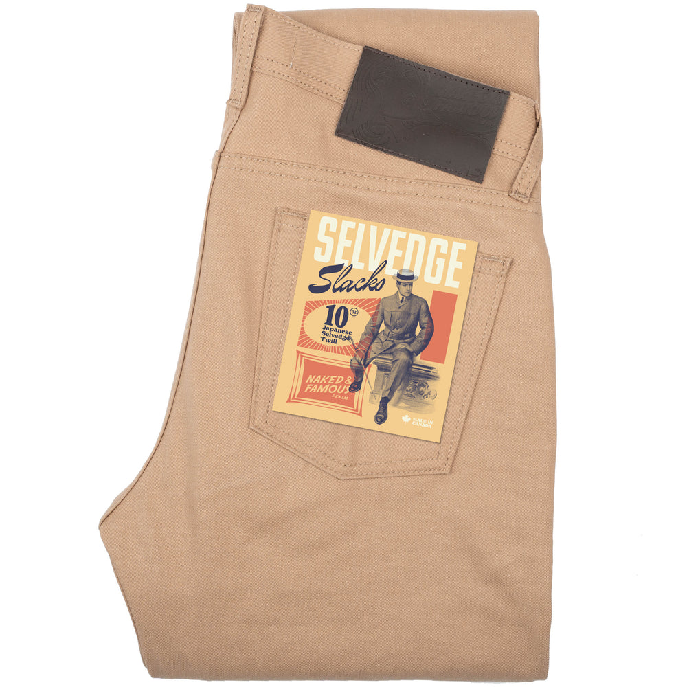 Weird Guy - Selvedge Slacks Beige by Naked & Famous Denim