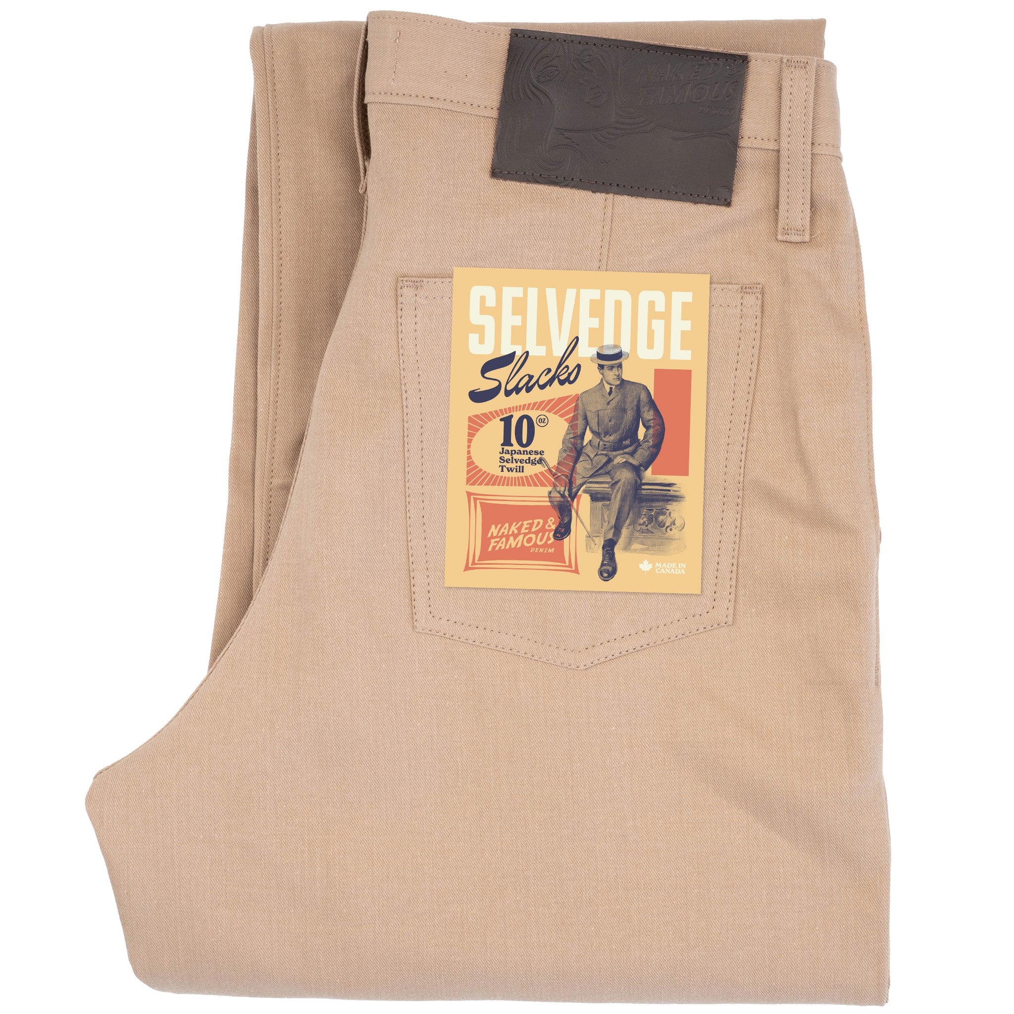 Pleated Trouser - Selvedge Slacks Beige
