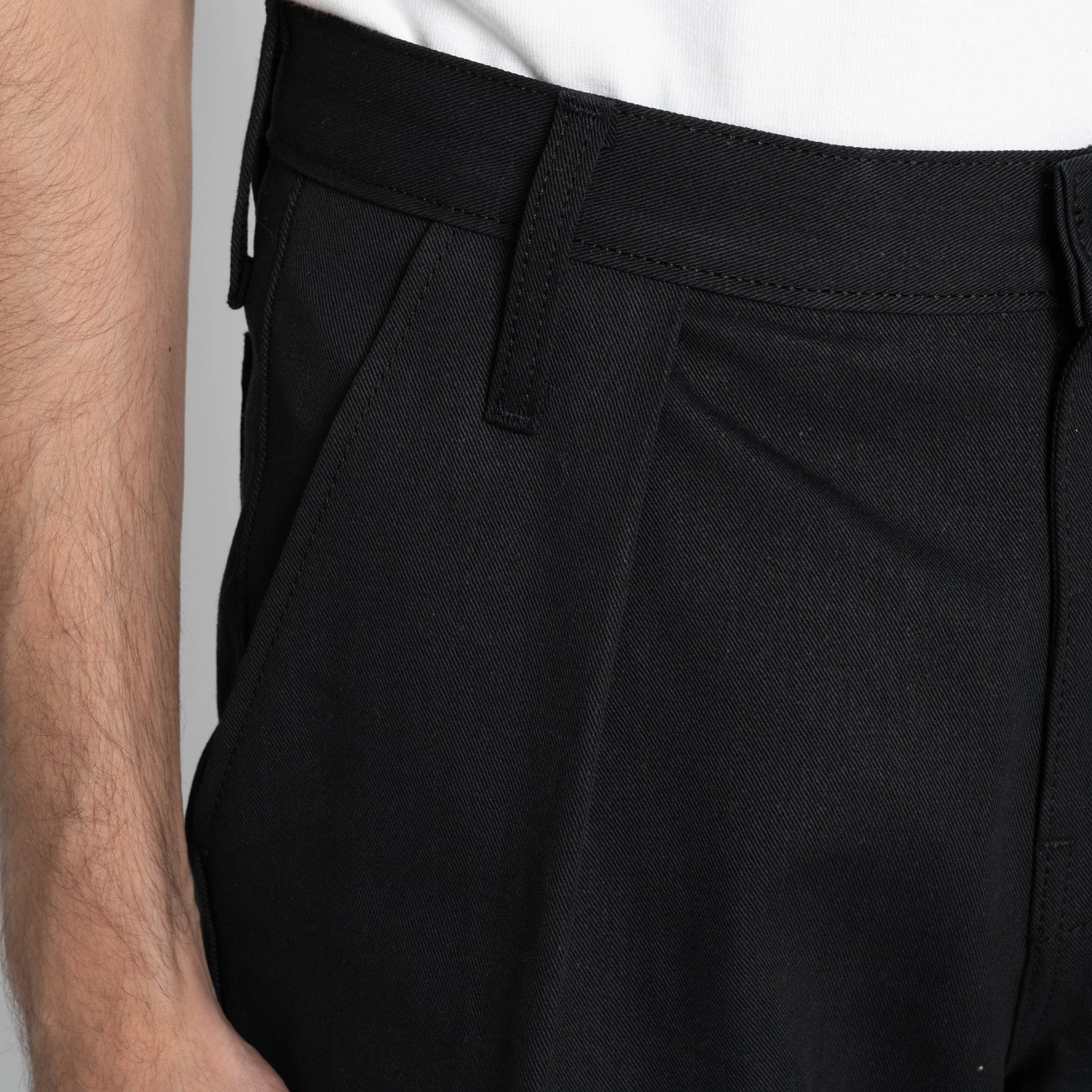 Pleated Trouser - Selvedge Slacks Black | Naked & Famous Denim