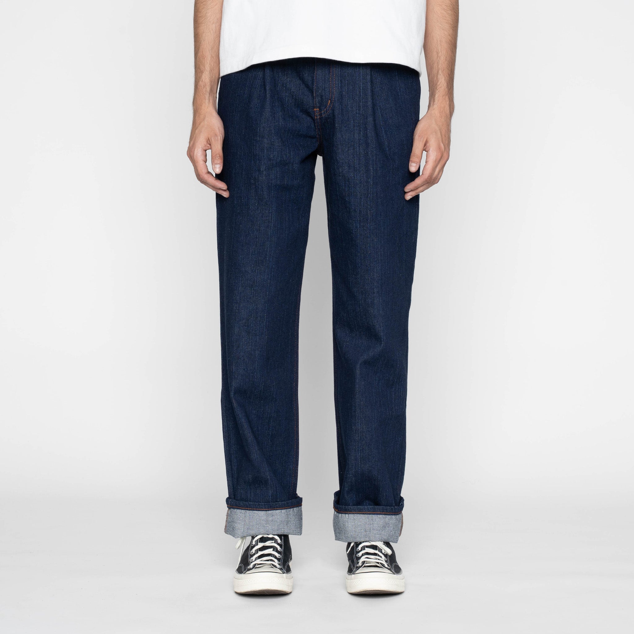 Pleated Trouser   -   Vertical Slub Denim