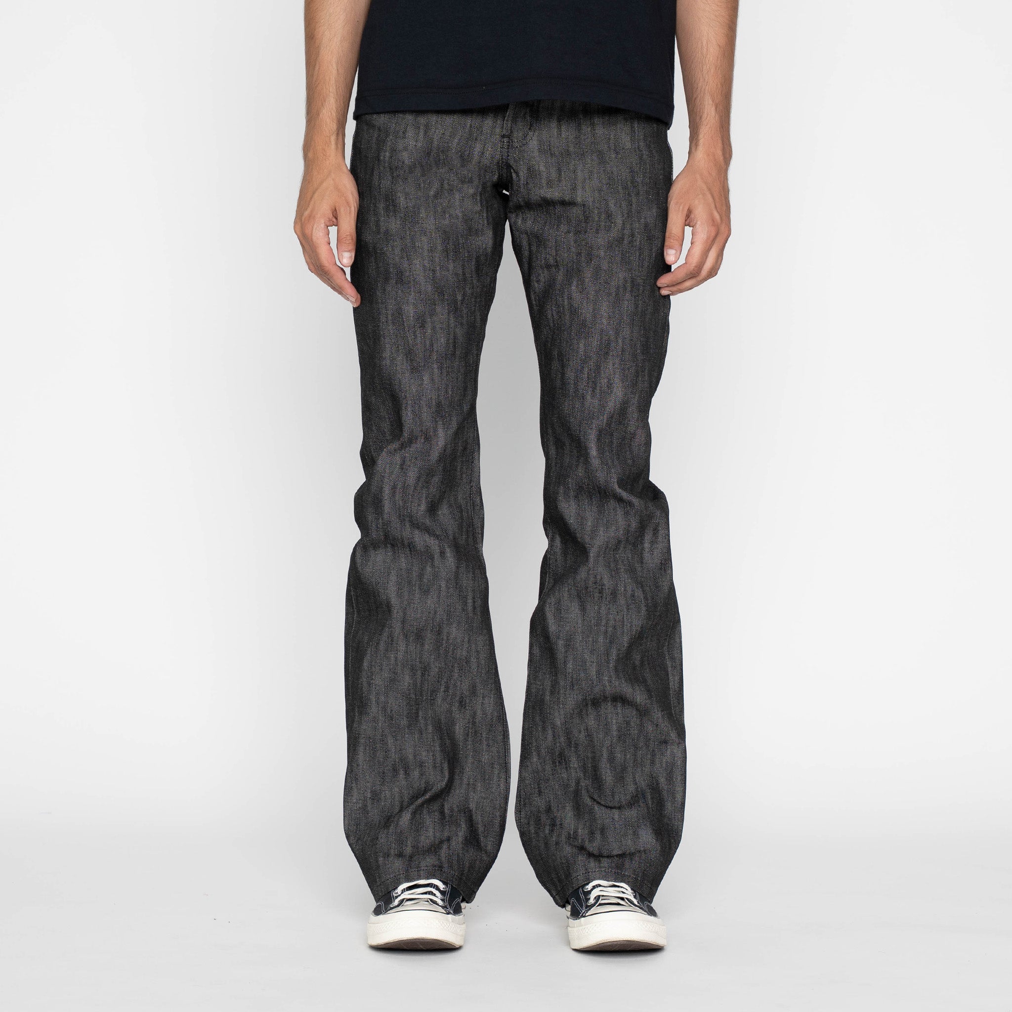 Groovy Guy Jeans: Our bootcut fit; high rise, standard thigh and