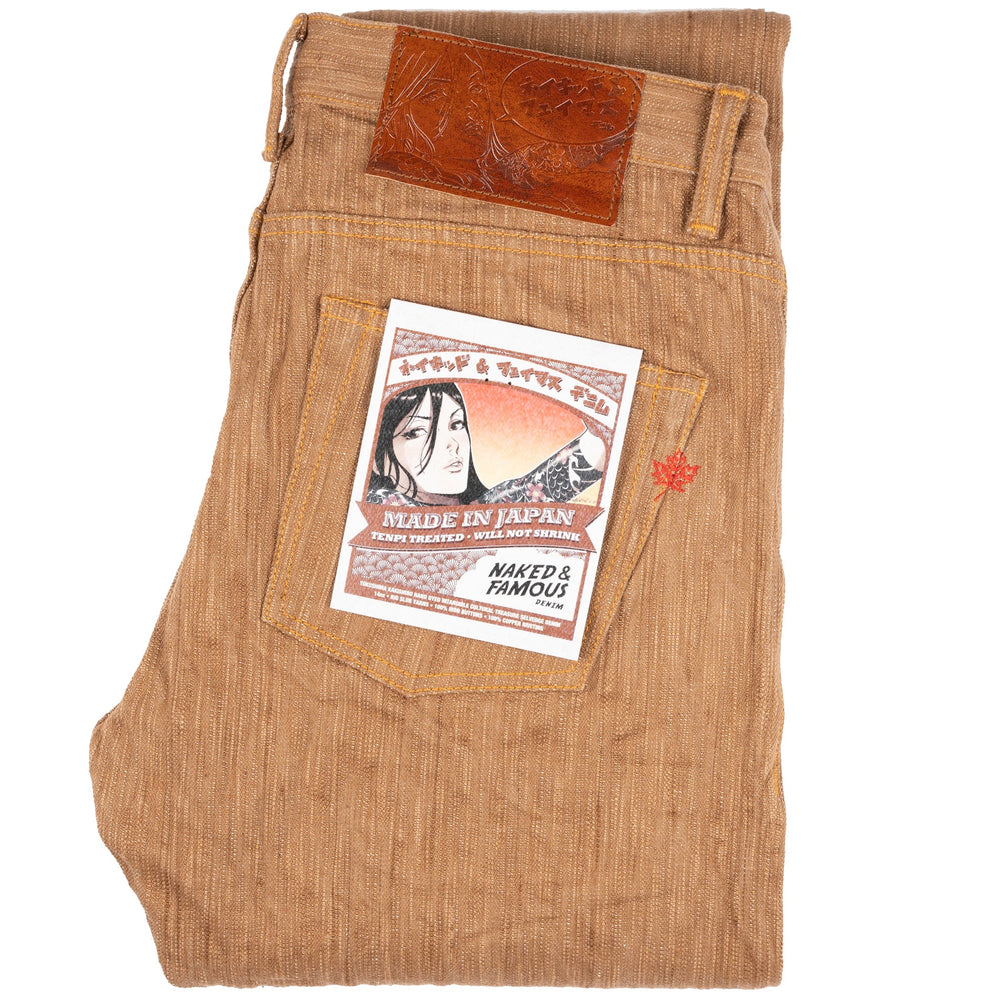 Super Guy - MIJ11 - Tokushima Hand Dyed Kakishibu Selvedge by Naked & Famous Denim