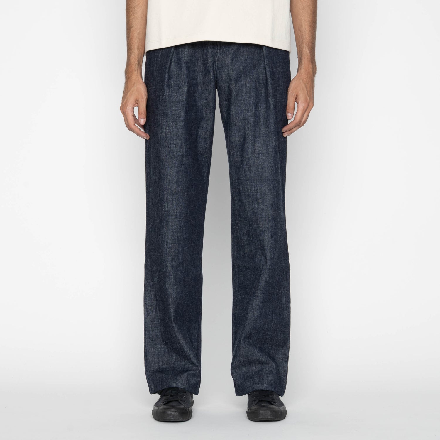 Pleated Trouser - 10oz Rinsed Denim - Indigo by Naked & Famous Denim