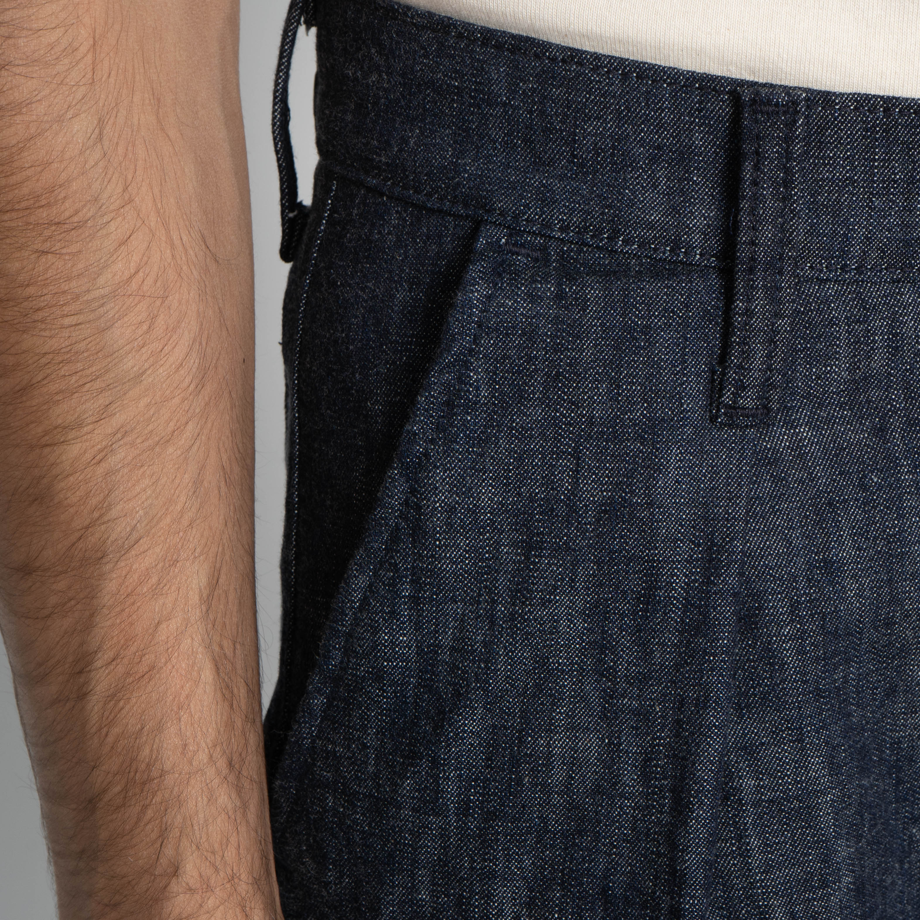 Pleated Trouser - 10oz Rinsed Denim - Indigo