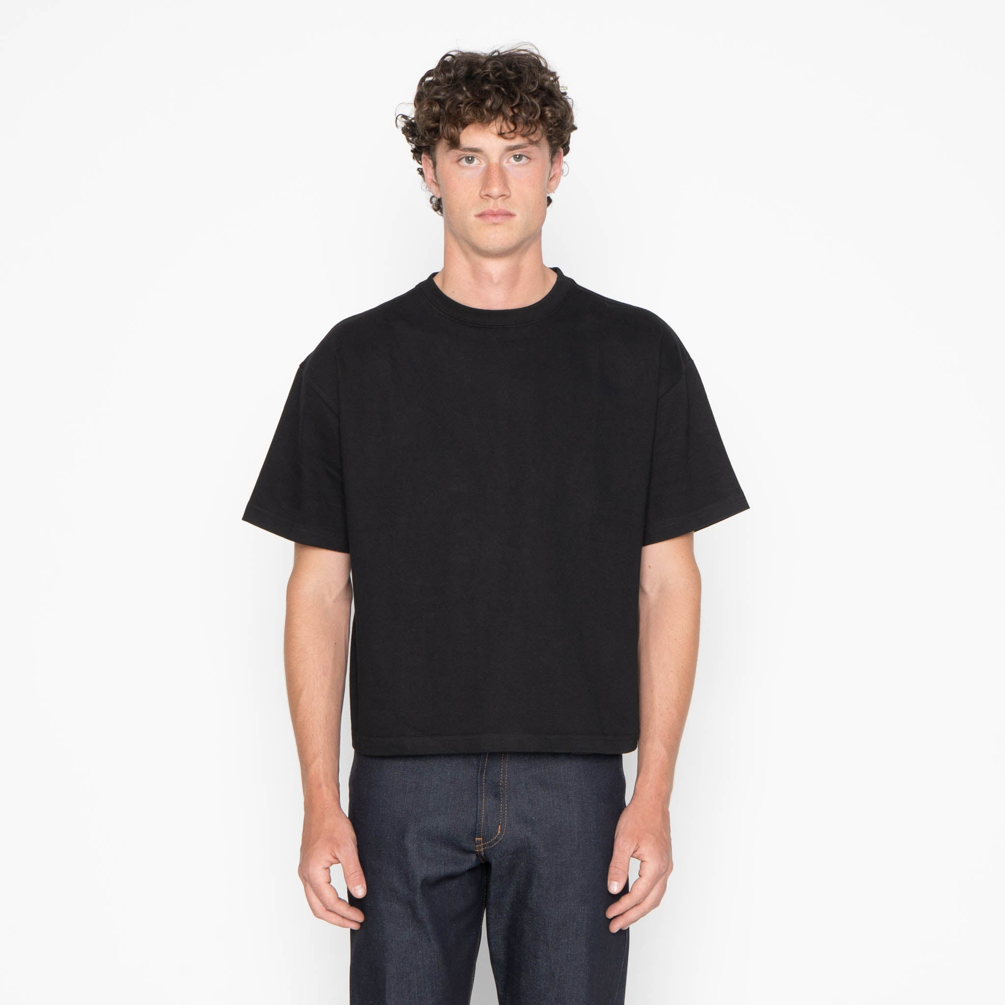 Pocket Tee - Black - Kimono Scramble - Indigo