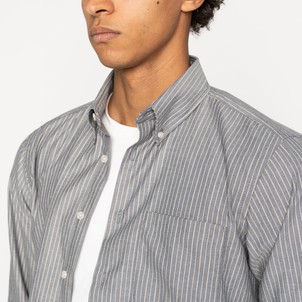 Easy Shirt - Soft Finish Classic Stripe - Indigo by Naked & Famous Denim
