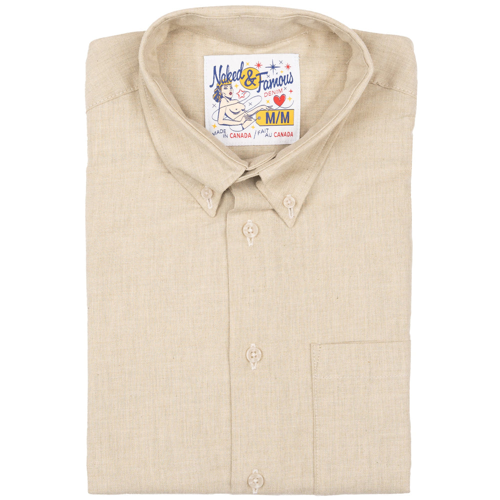 Easy Shirt - Melange Soft Twill - Pale Taupe by Naked & Famous Denim