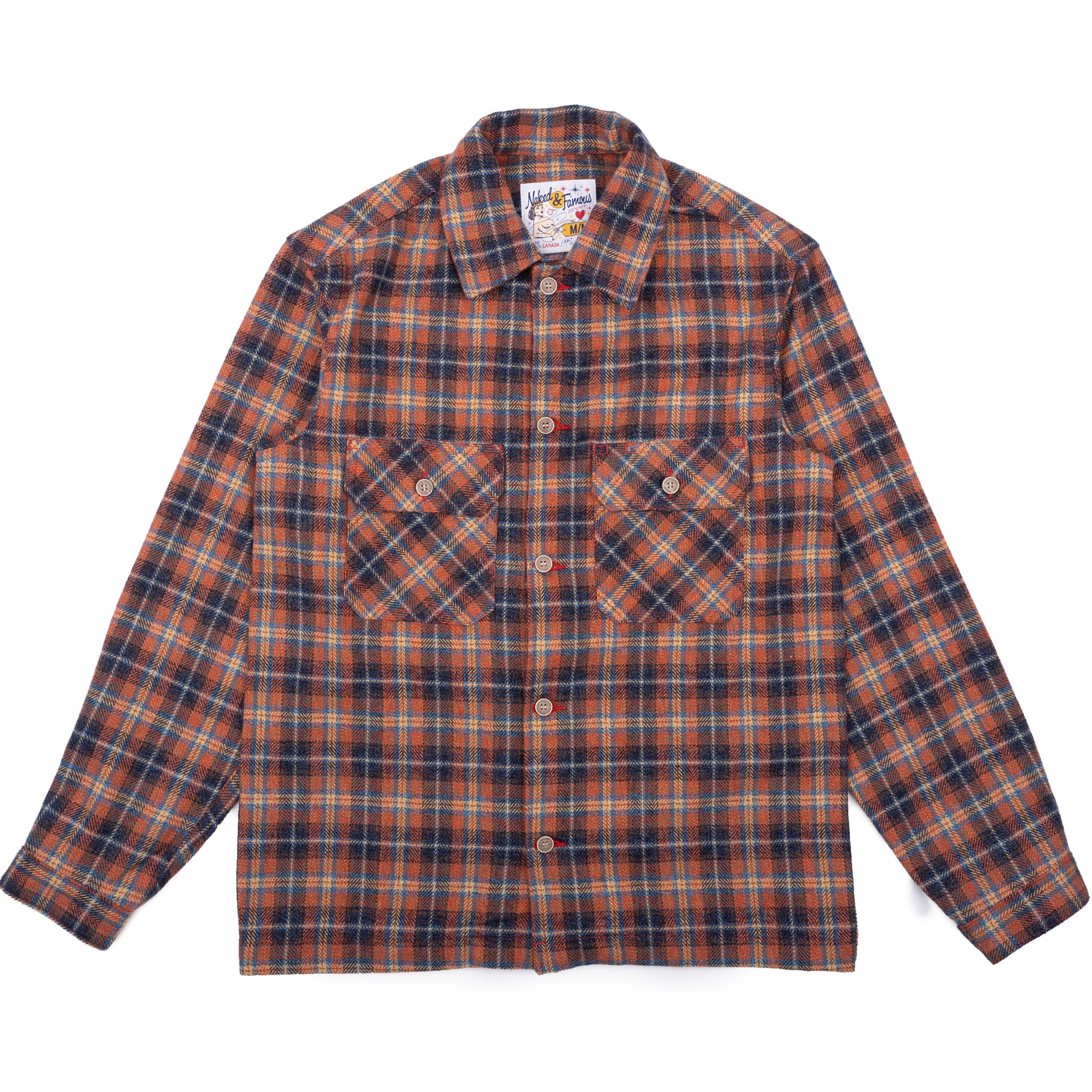 Work Shirt - Triple Twist Yarn Flannel - Red | Naked & Famous Denim