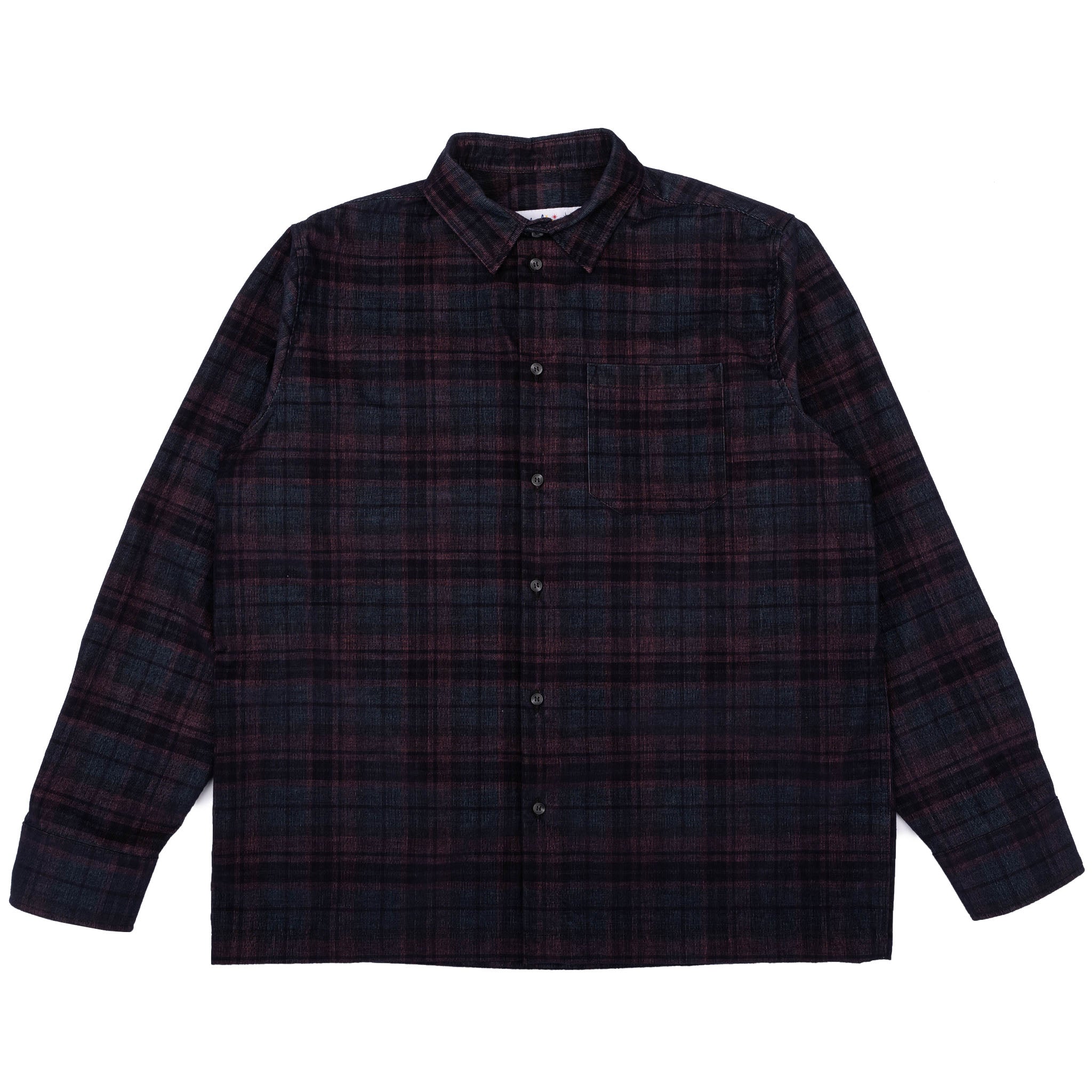 True Shirt - Corduroy Shirting (21W) - Green / Eggplant