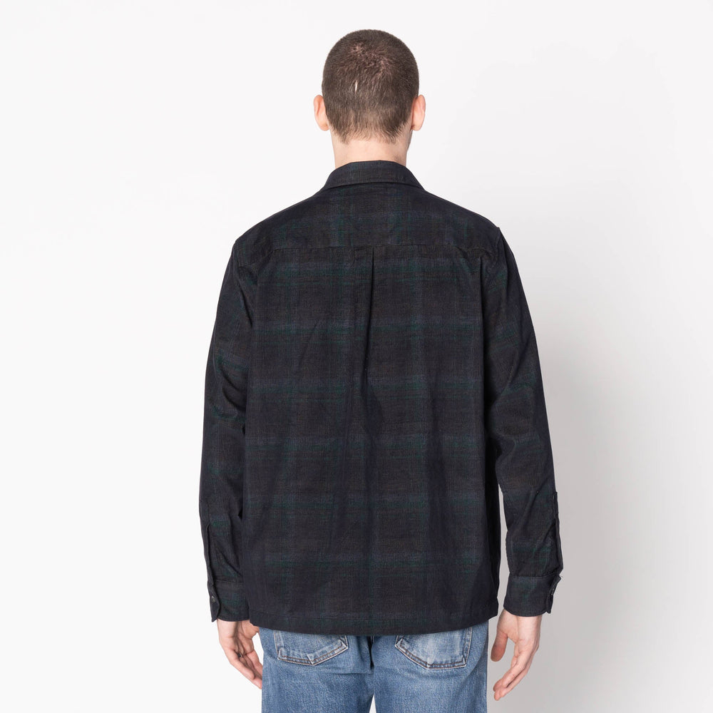 True Shirt - Corduroy Shirting (21W) - Navy / Green by Naked & Famous Denim