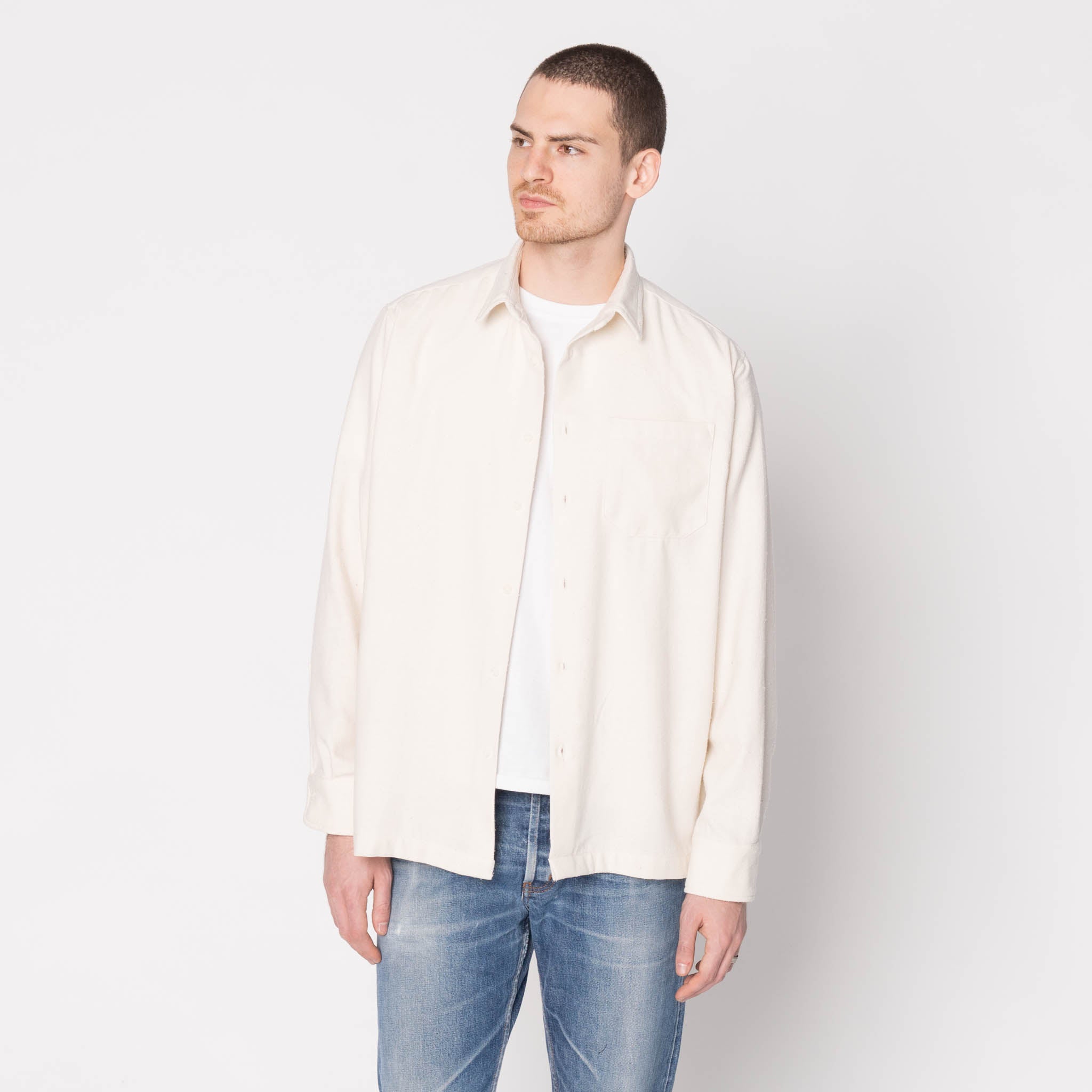 True Shirt - Silk Blend Twill - White by Naked & Famous Denim