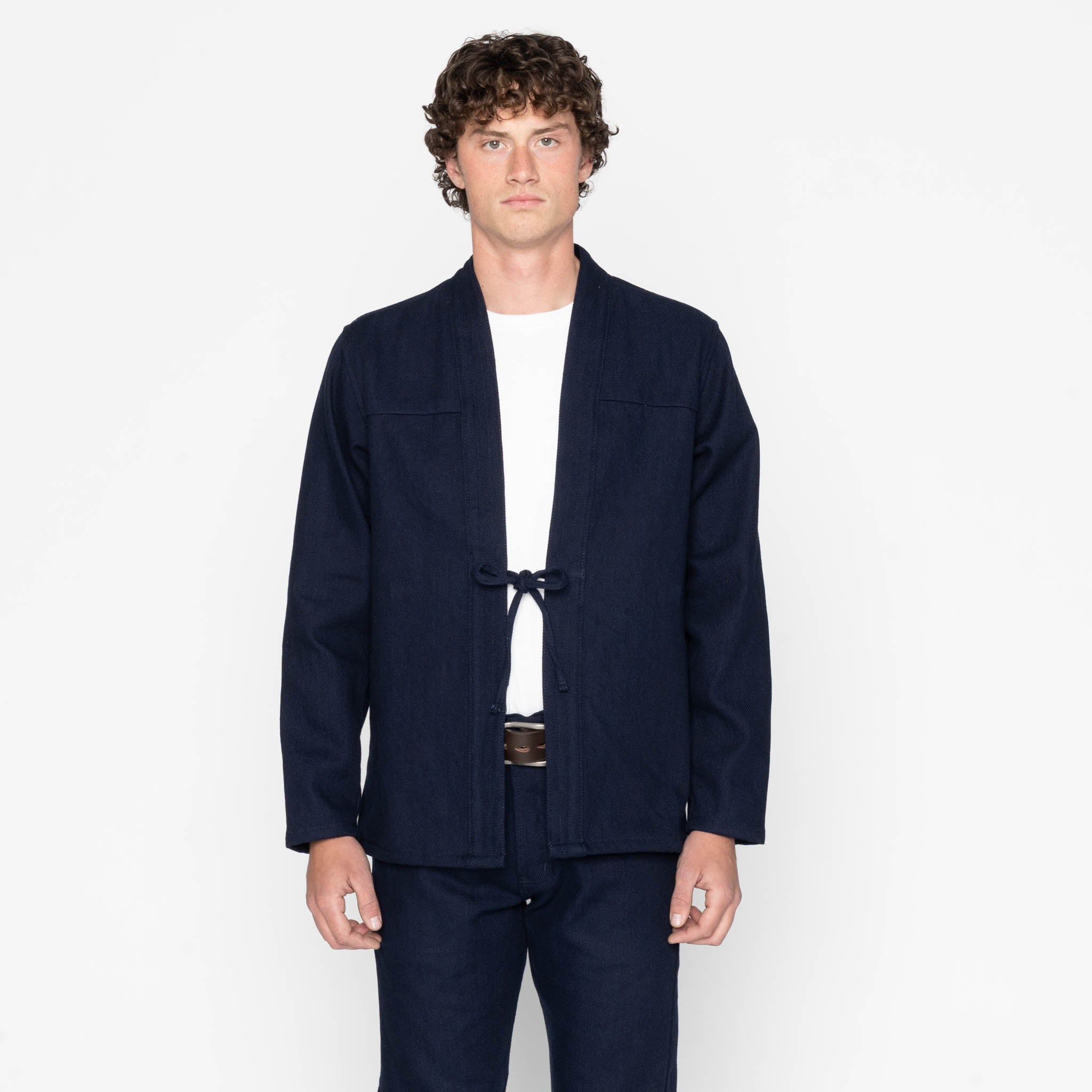 Kimono Shirt - Maekake Dobby - Indigo