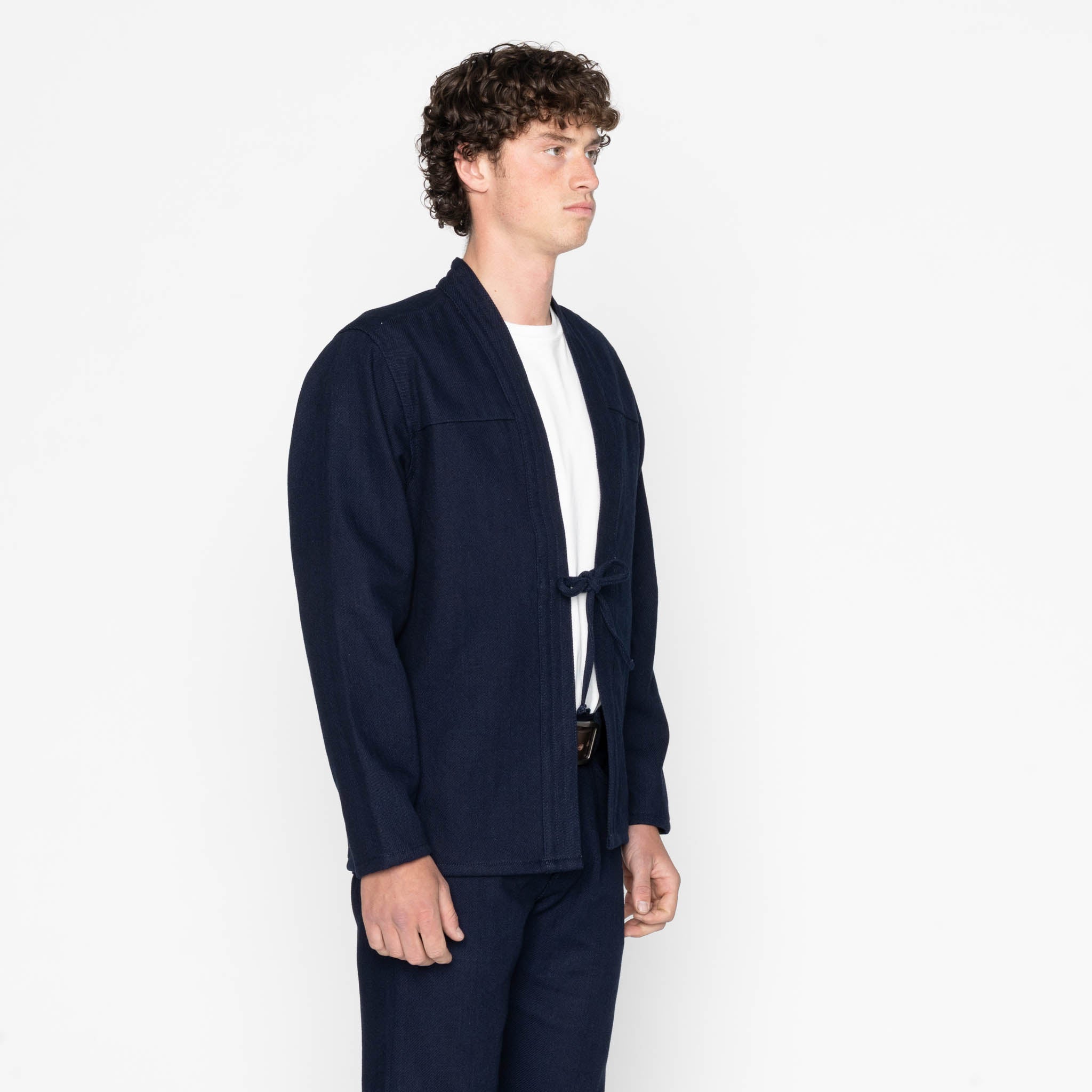 Kimono Shirt - Maekake Dobby - Indigo