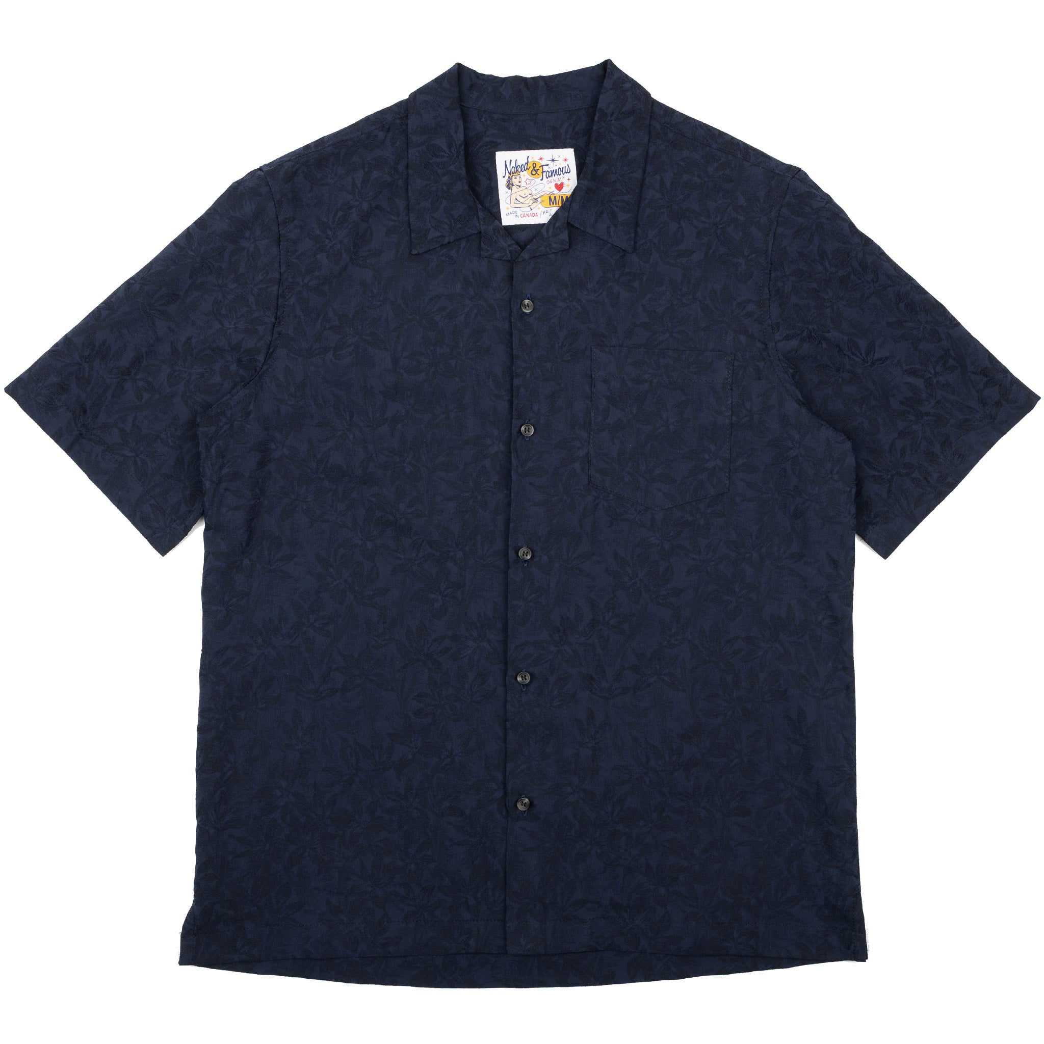 Aloha Shirt - Jungle Jacquard - Navy by Naked & Famous Denim