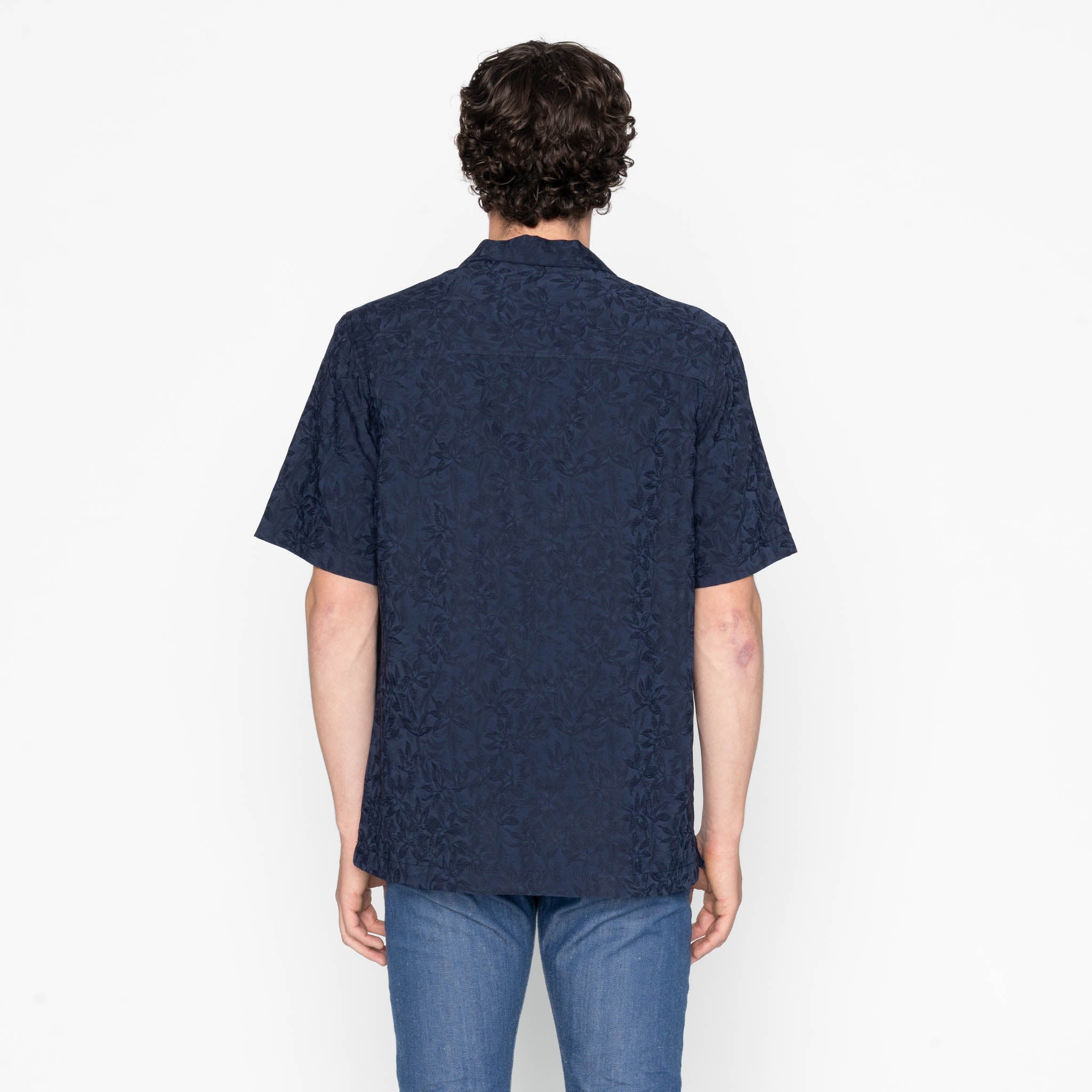 Aloha Shirt - Jungle Jacquard - Navy by Naked & Famous Denim
