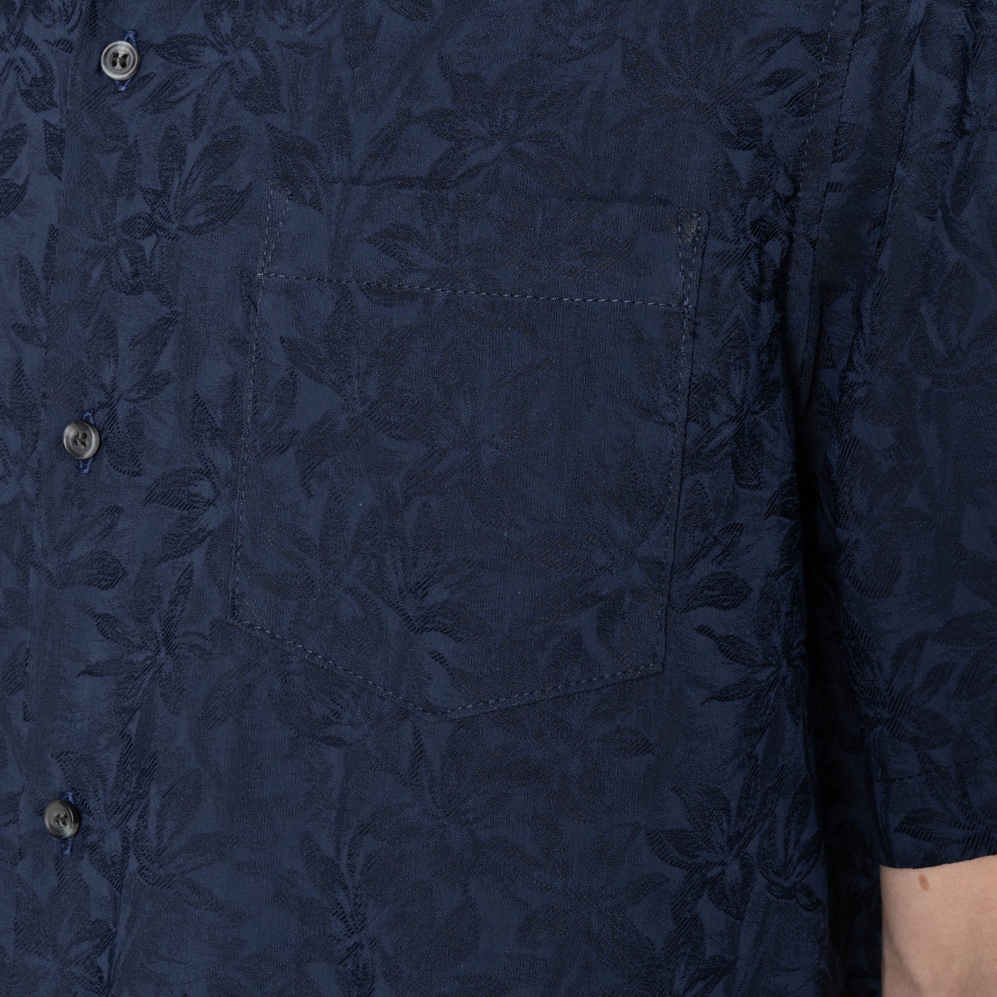 Aloha Shirt - Jungle Jacquard - Navy by Naked & Famous Denim