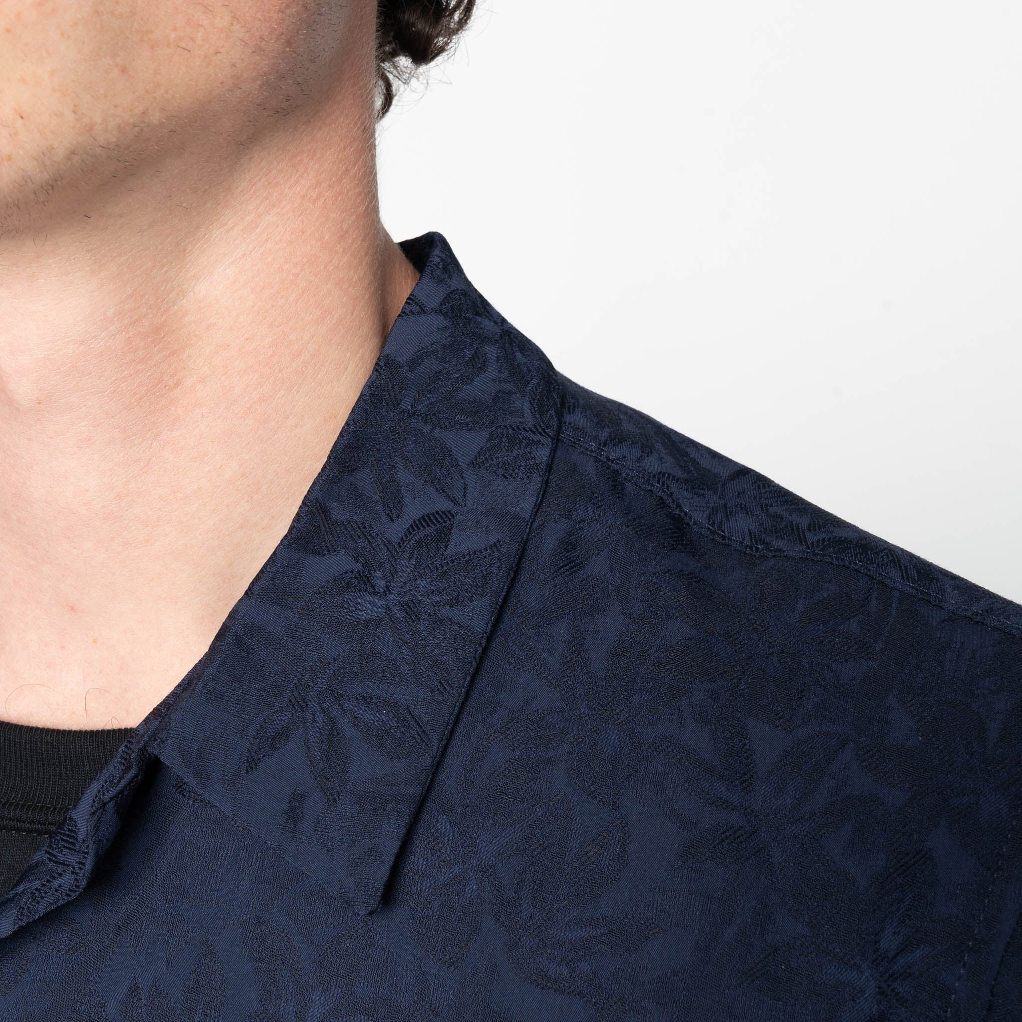 Aloha Shirt - Jungle Jacquard - Navy by Naked & Famous Denim