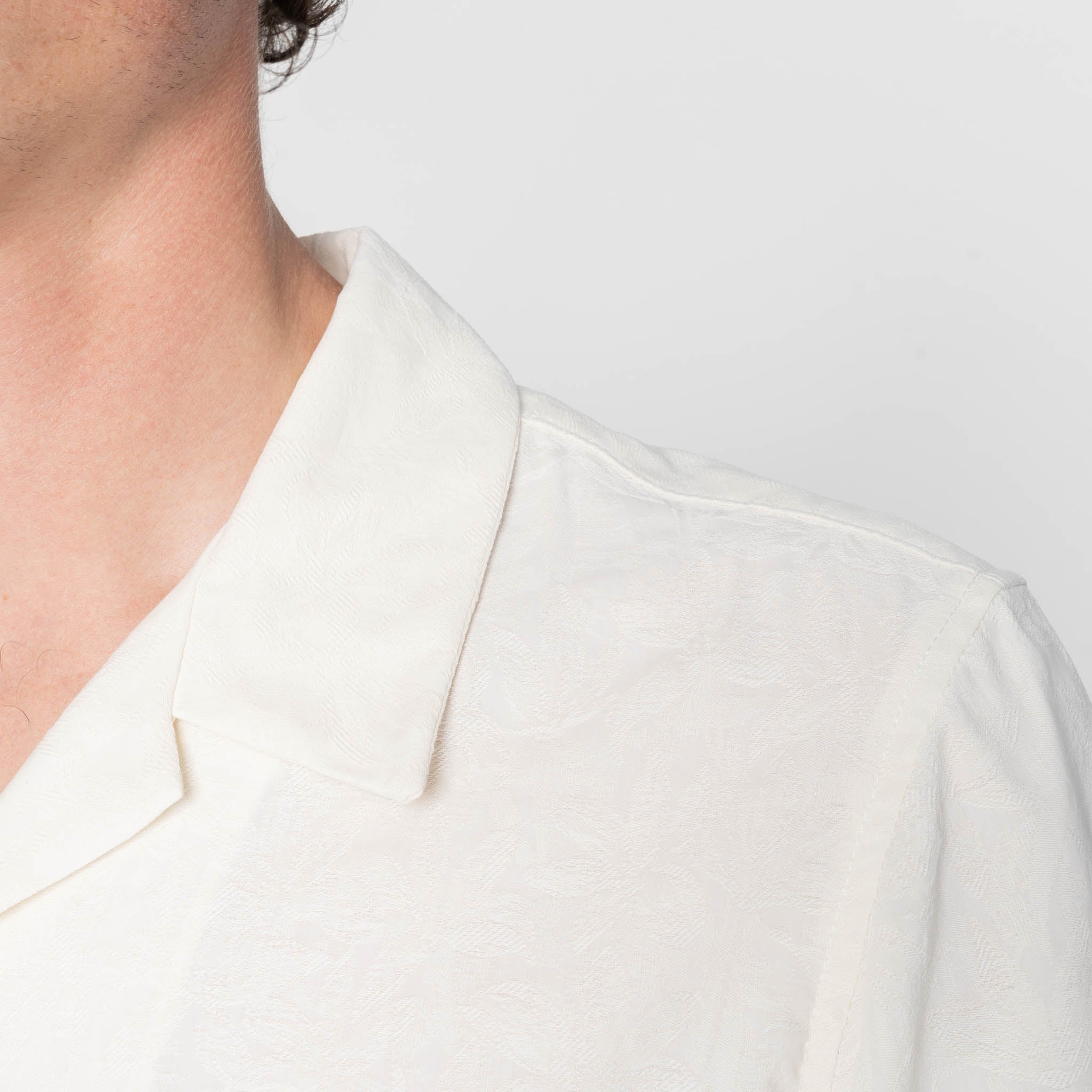Aloha Shirt - Jungle Jacquard - White