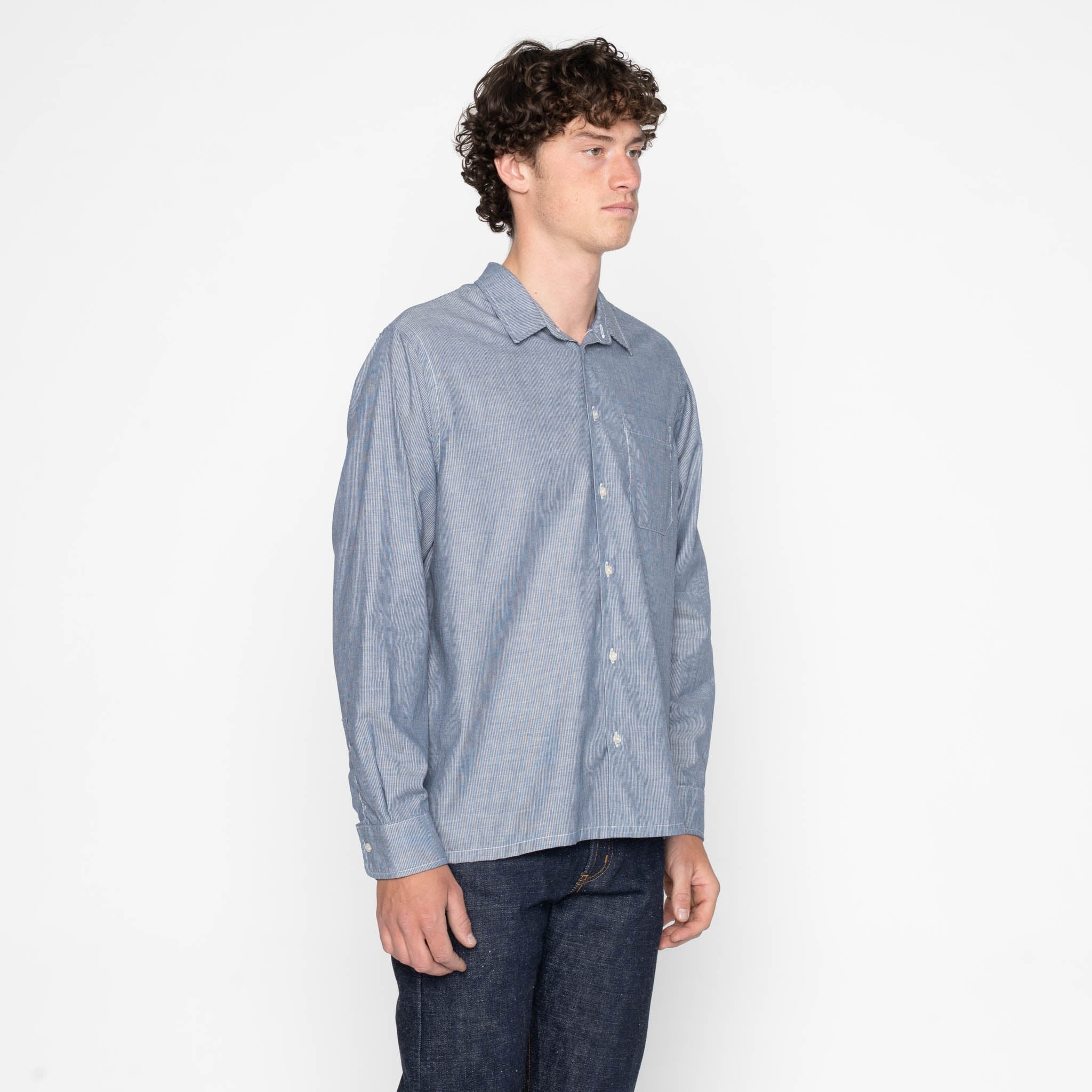 True Shirt - Indigo Stripe Selvedge - Indigo