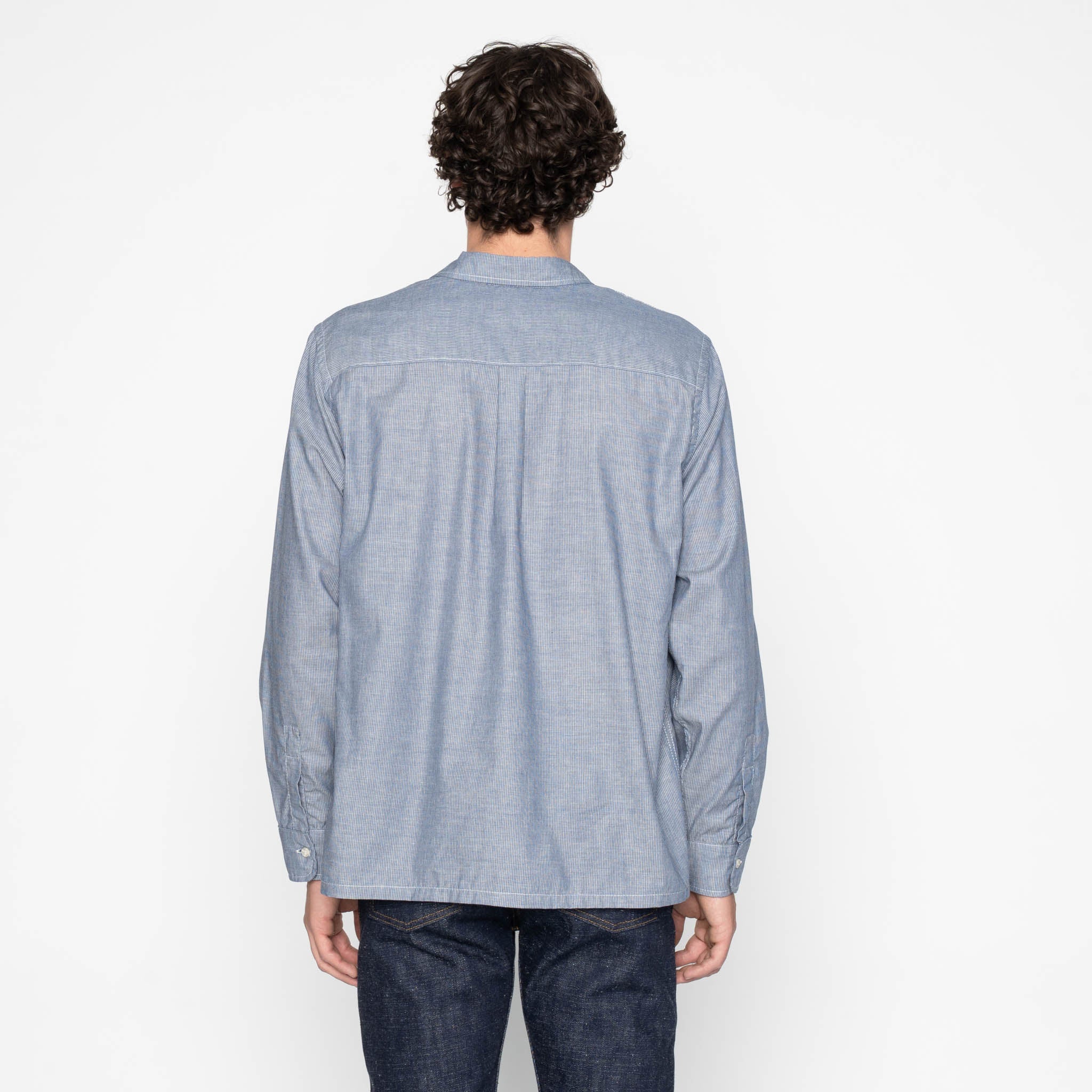 True Shirt - Indigo Stripe Selvedge - Indigo by Naked & Famous Denim