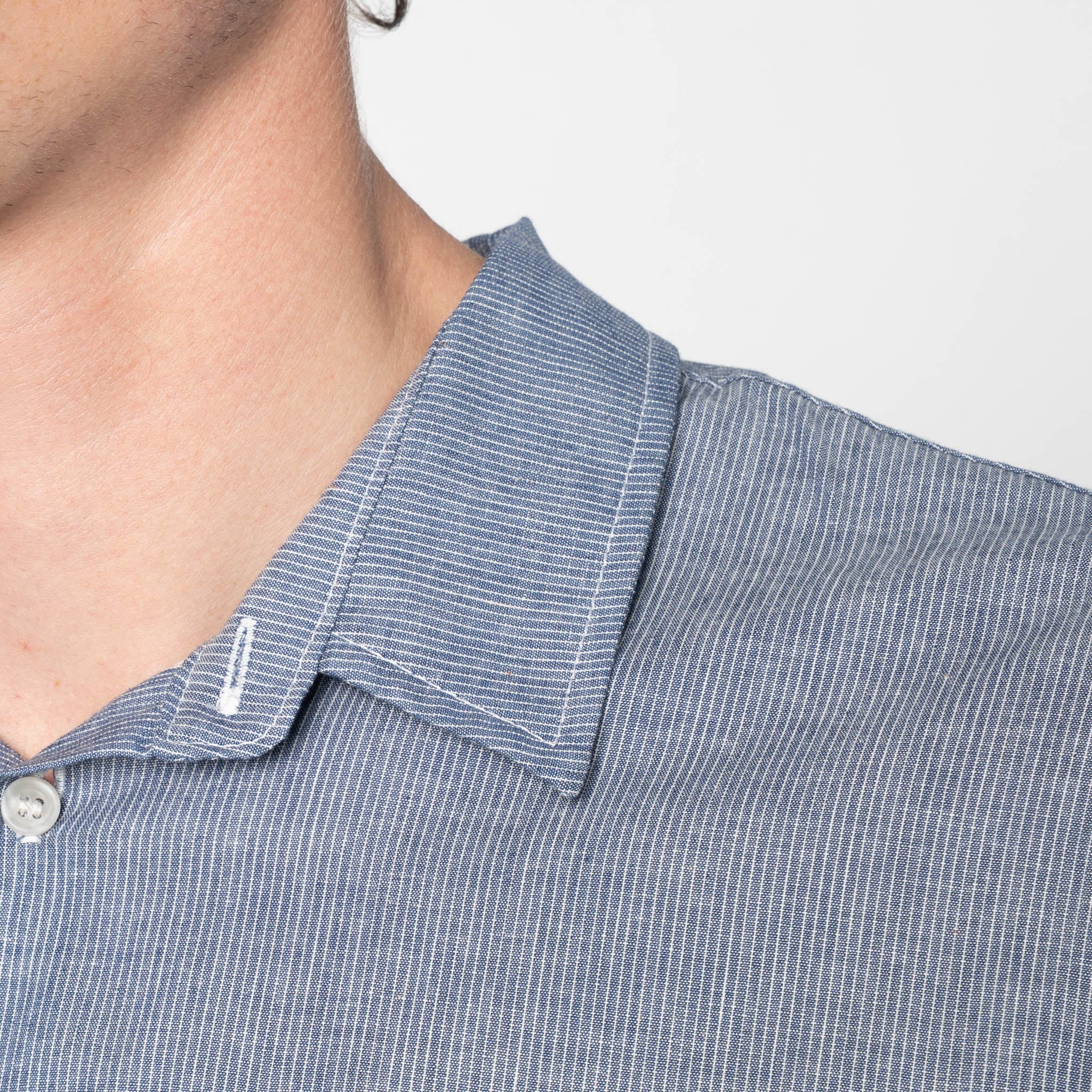 True Shirt - Indigo Stripe Selvedge - Indigo by Naked & Famous Denim