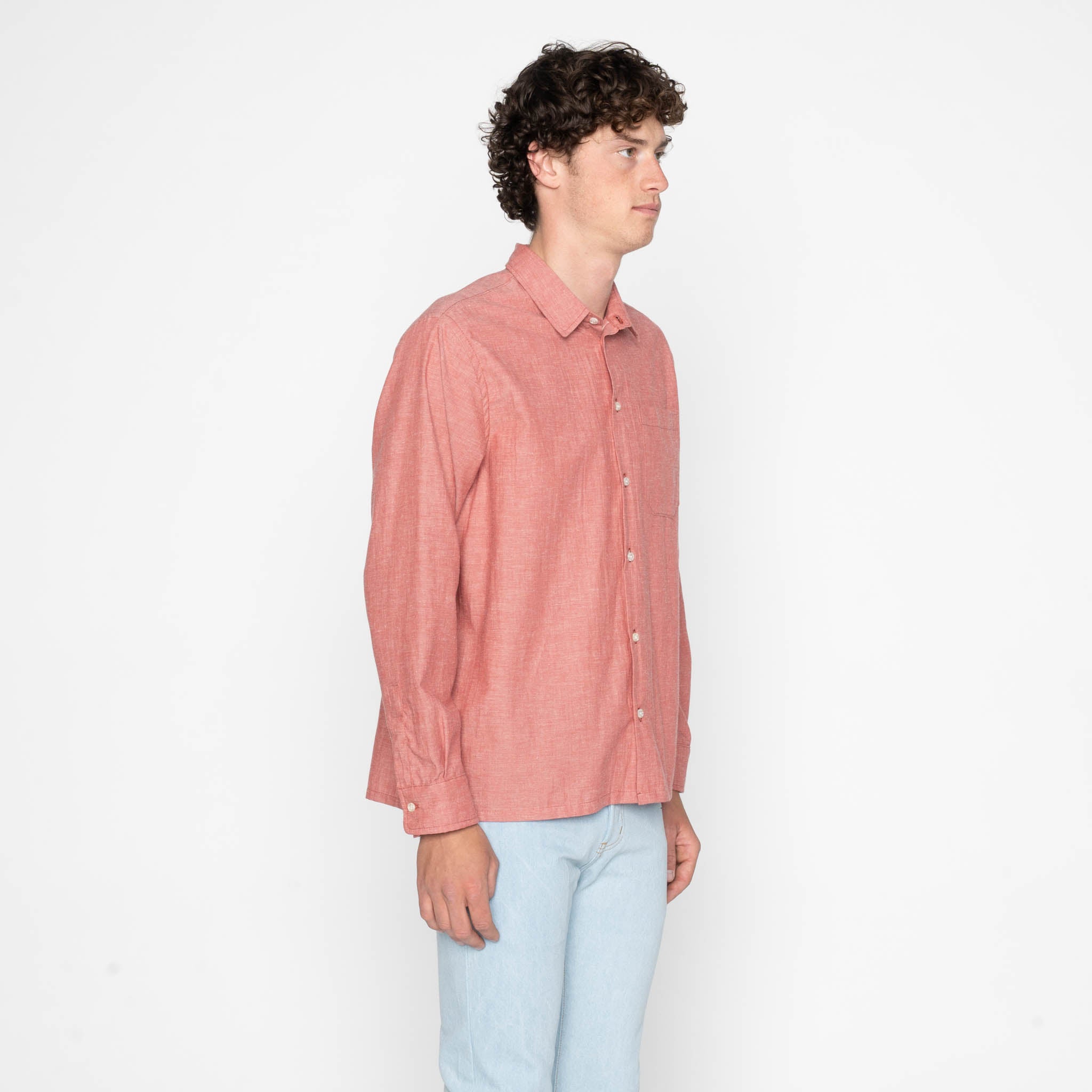 True Shirt - Selvedge Chambray - Red by Naked & Famous Denim