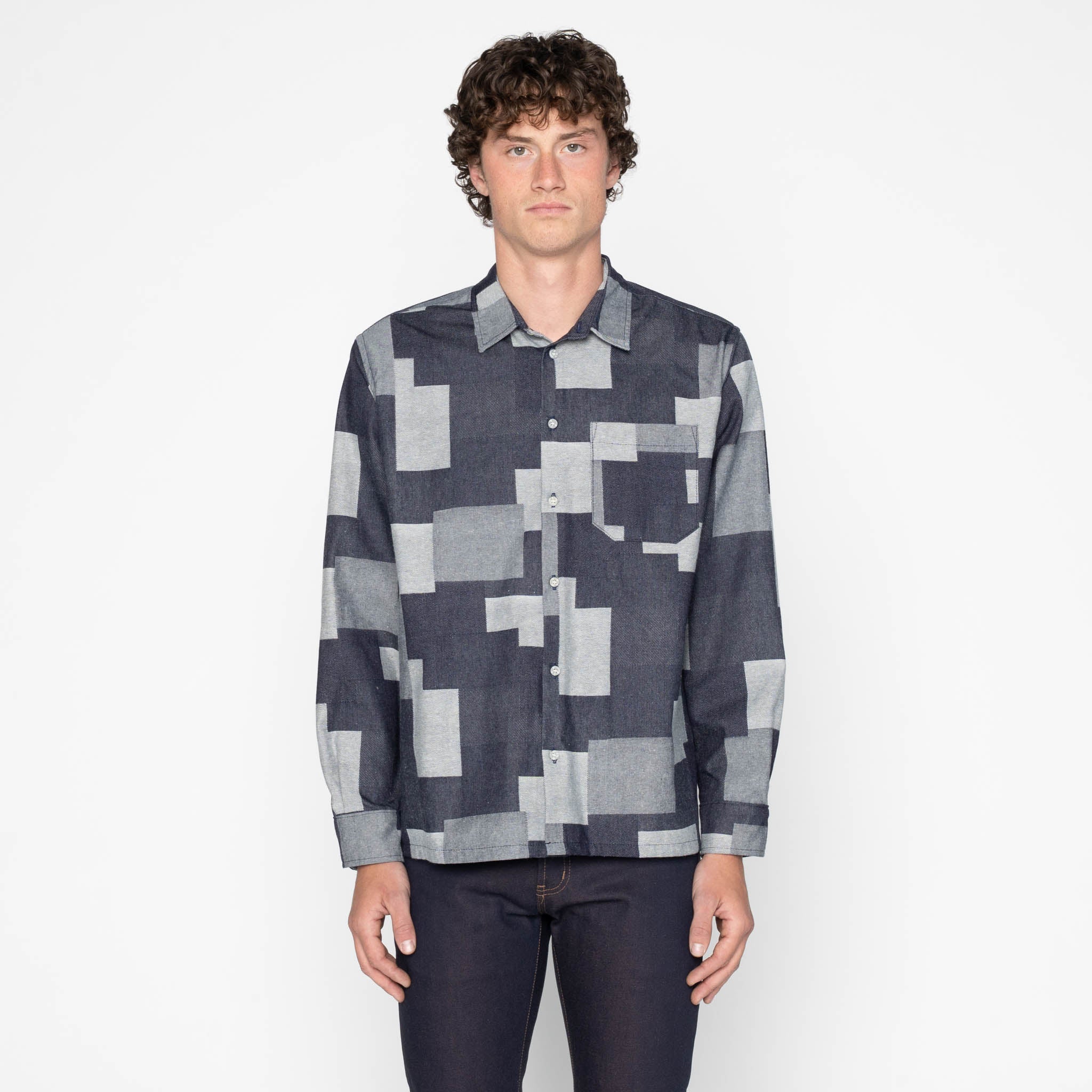 True Shirt - Jacquard Denim - Indigo