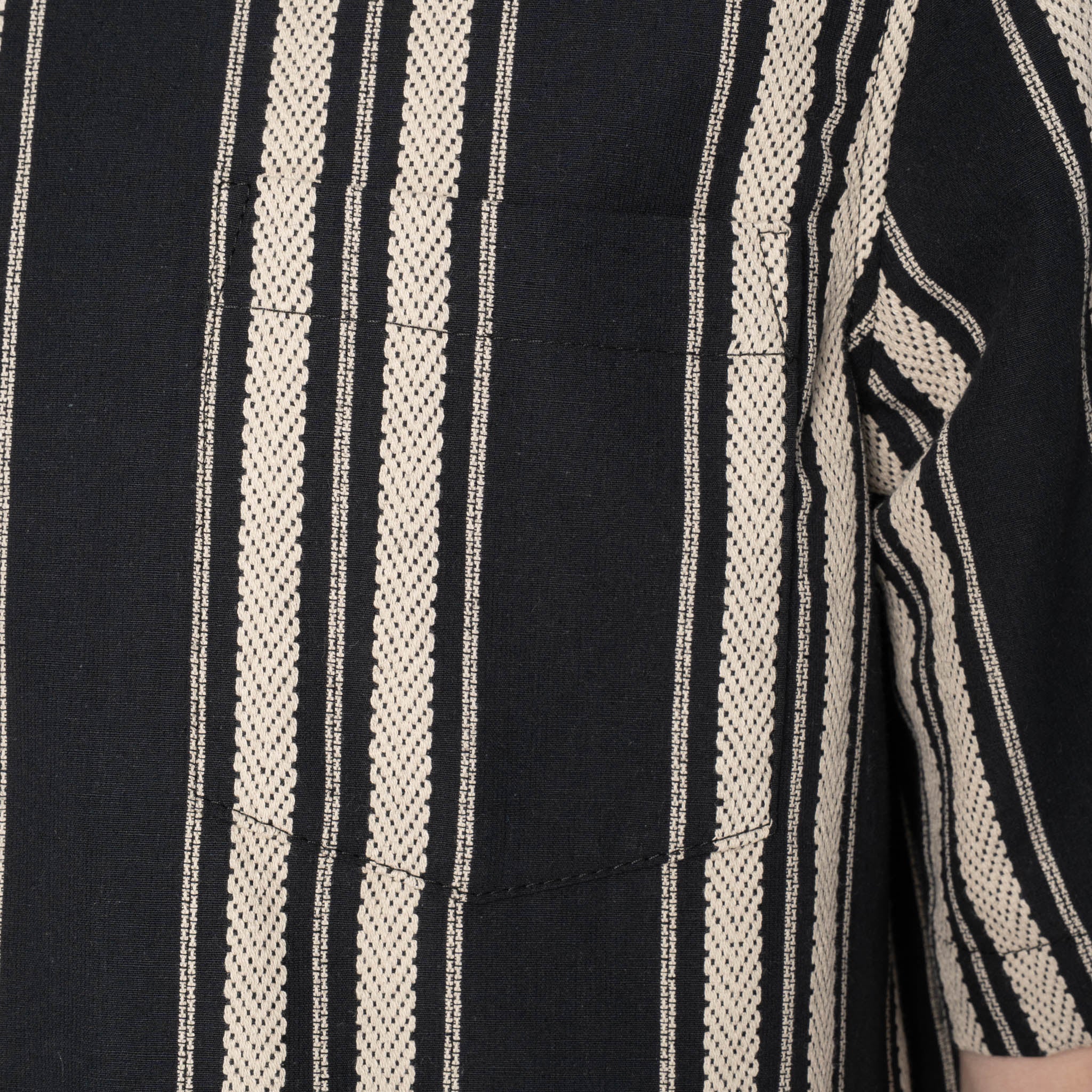 Aloha Shirt - Dobby Bands - Black by Naked & Famous Denim