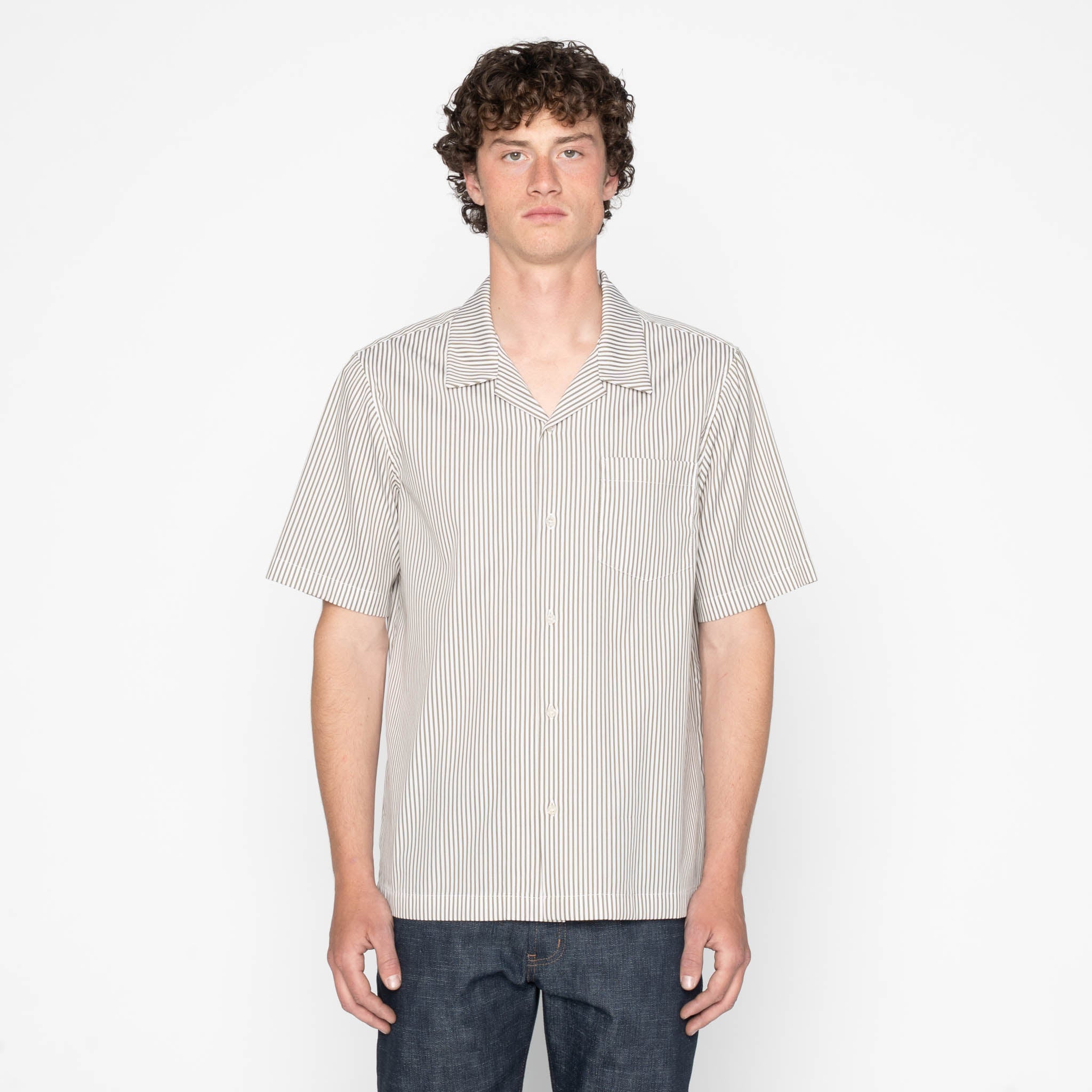 Aloha Shirt - Dobby Bands - Natural