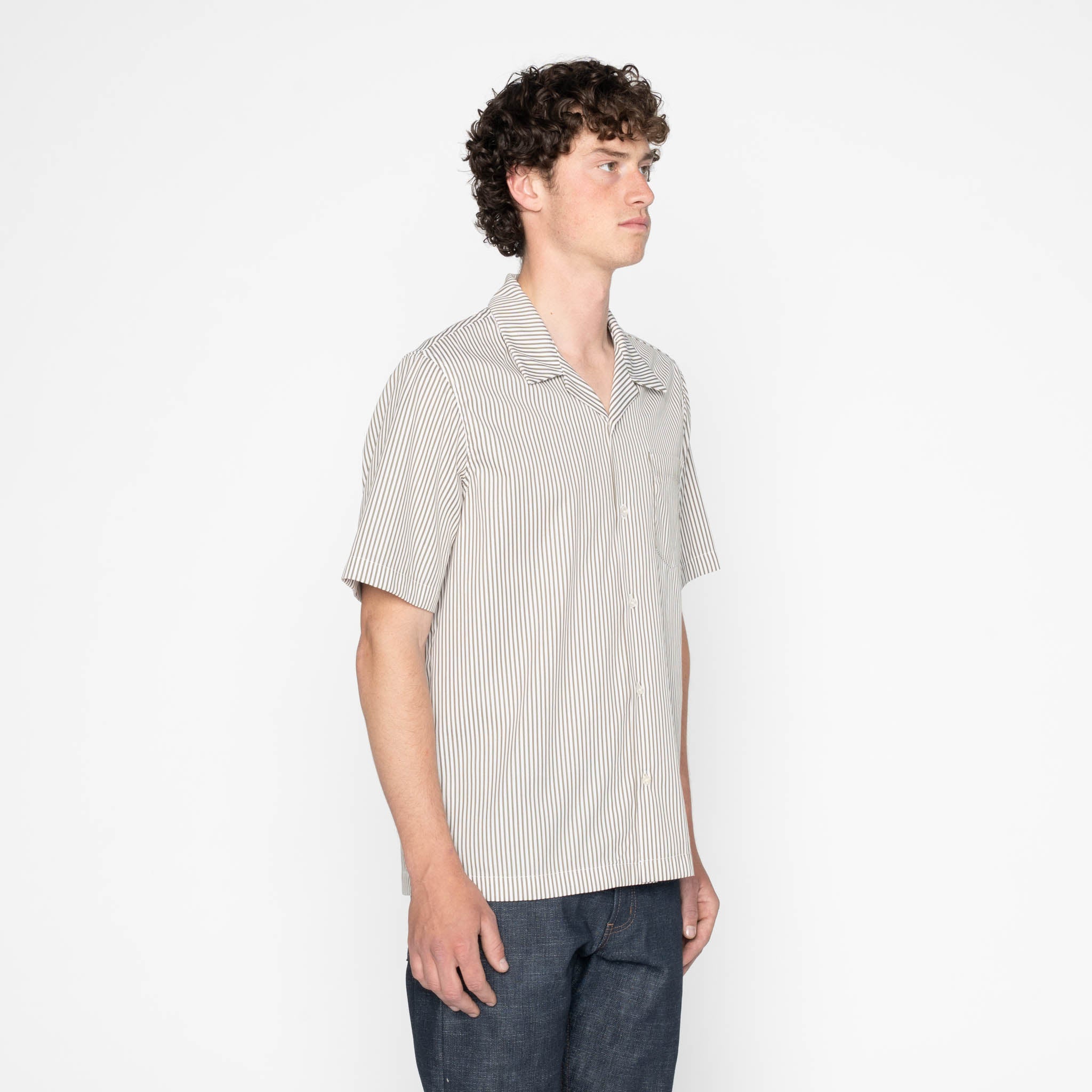 Aloha Shirt - Dobby Bands - Natural