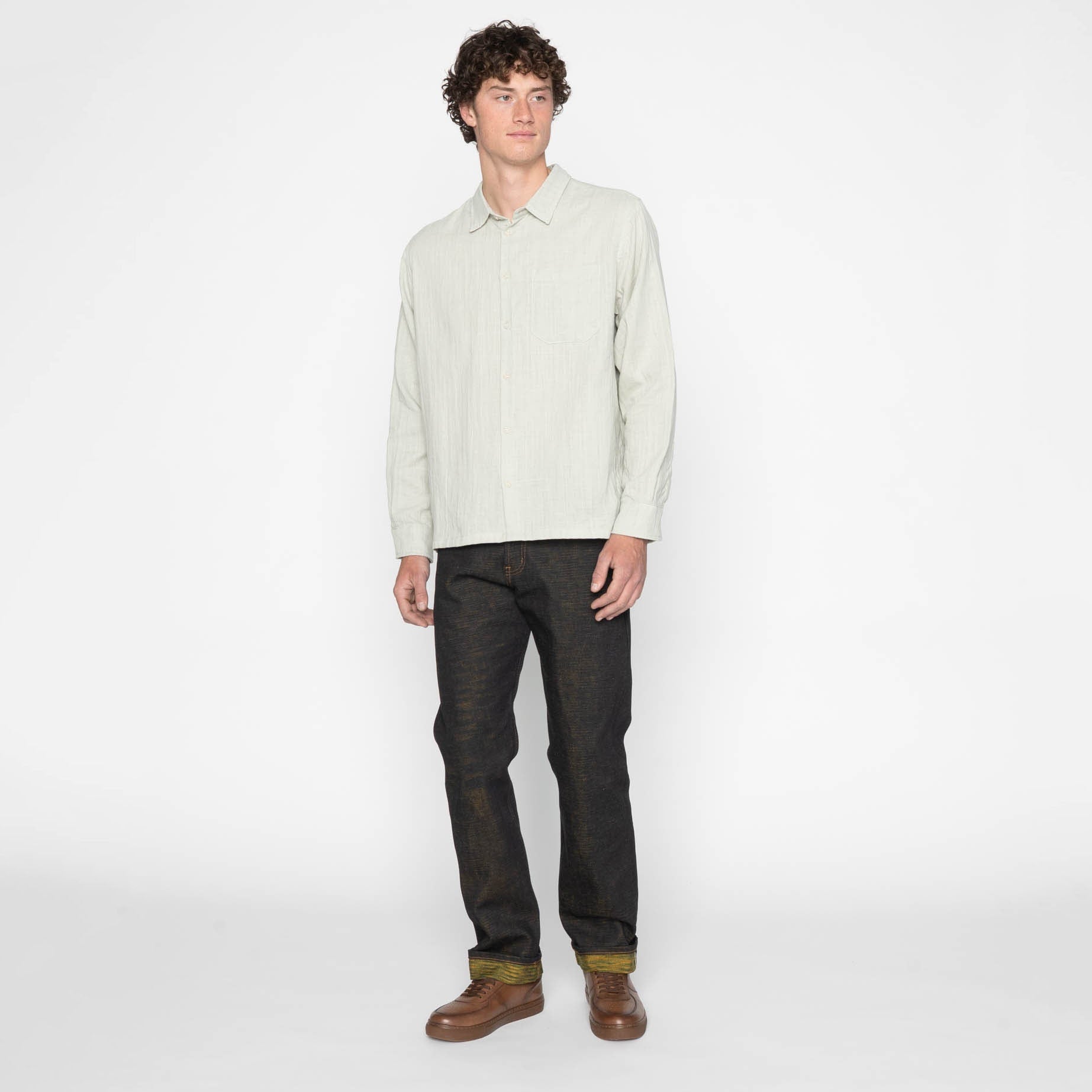 True Shirt - Double Weave Slub Gauze - Mint by Naked & Famous Denim