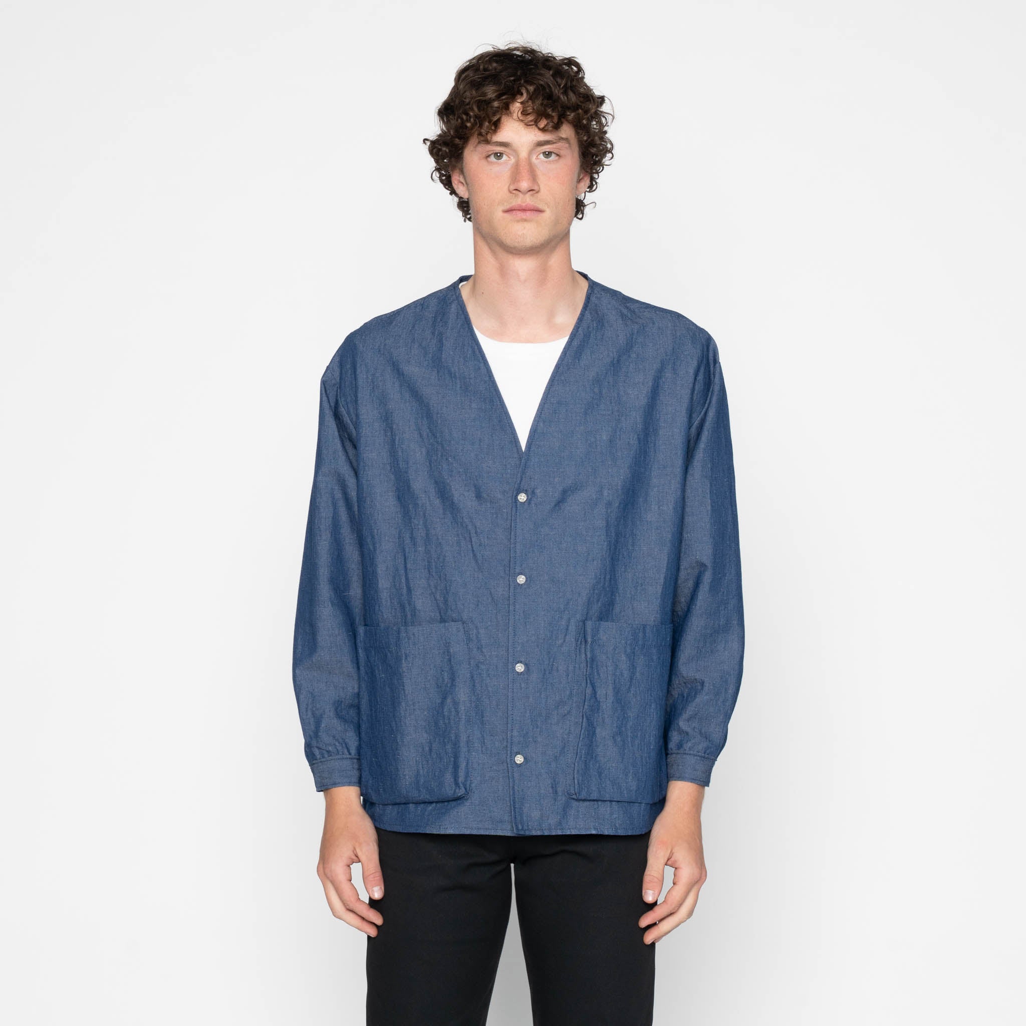 Wise Guy Jacket - Linen Blend Denim - Indigo Wise Guy Jacket - Linen Blend Denim - Indigo