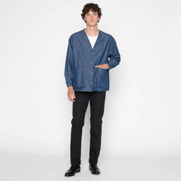 Wise Guy Jacket - Linen Blend Denim - Indigo by Naked & Famous Denim