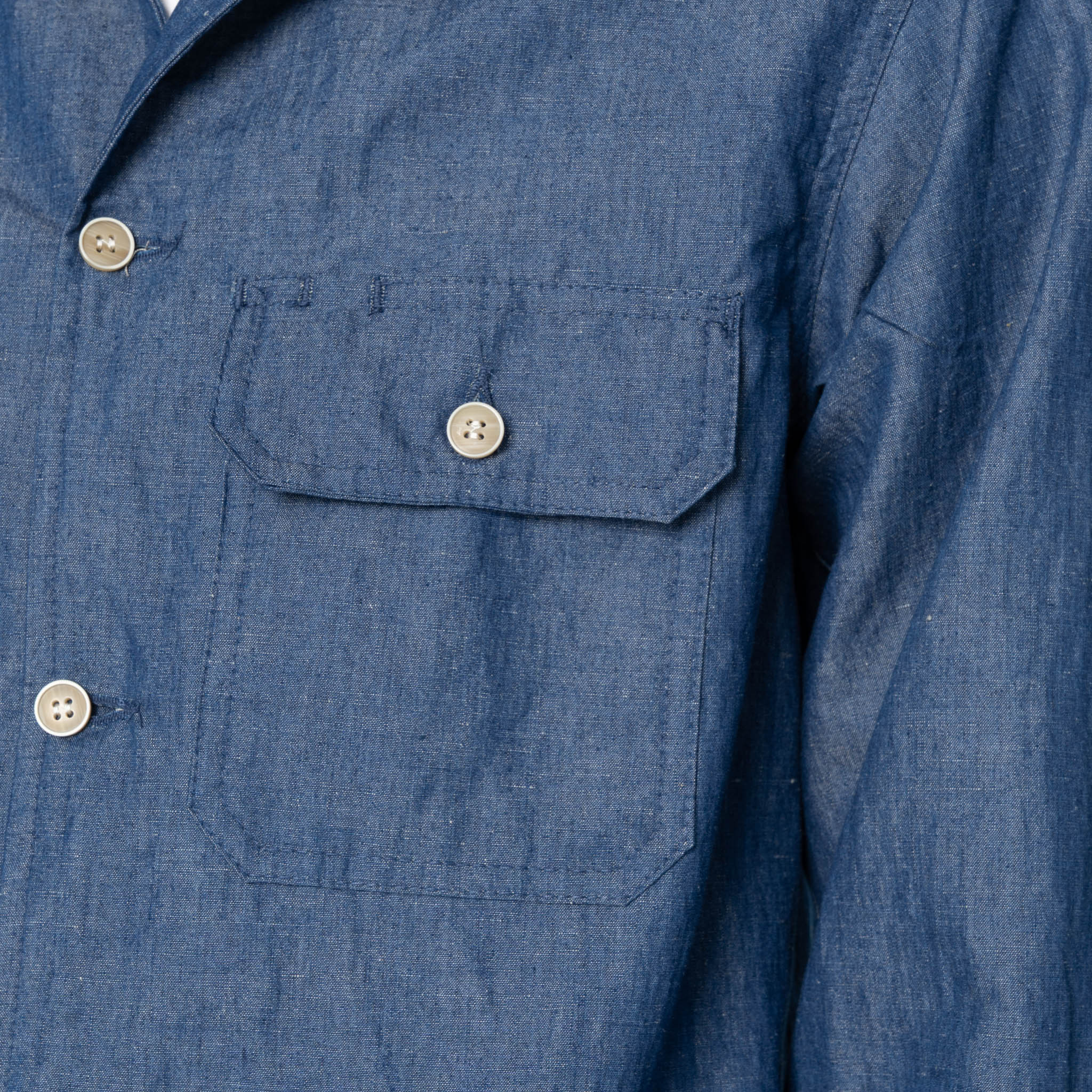 Work Shirt - Linen Blend Denim - Indigo by Naked & Famous Denim