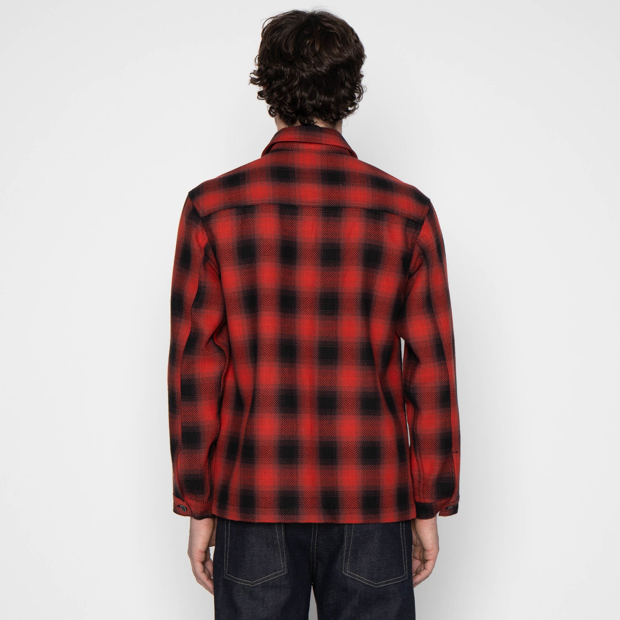Work Shirt - Trippy Ombre Plaid - Red | Naked & Famous Denim
