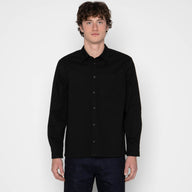 True Shirt - Black Herringbone Denim by Naked & Famous Denim