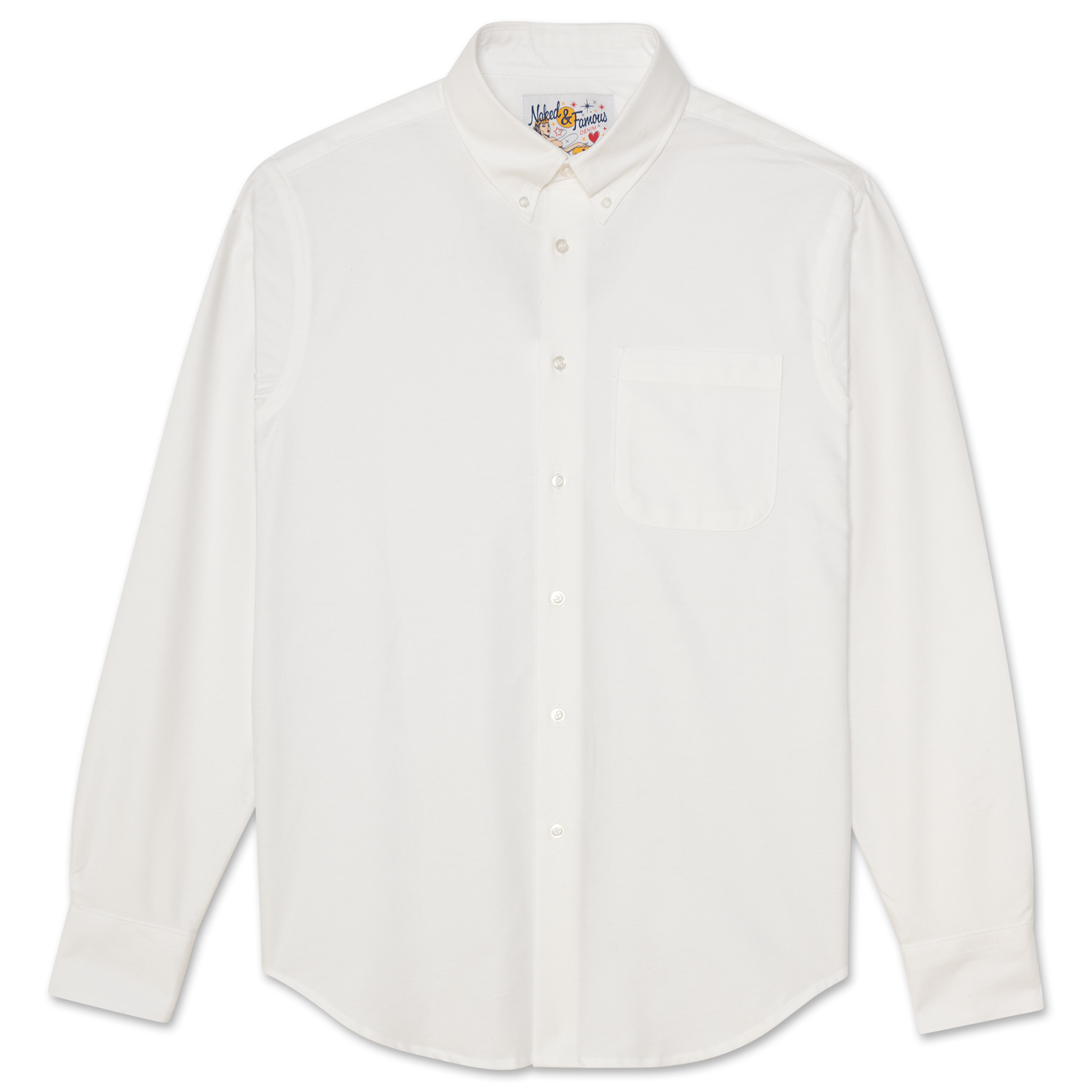 Easy Shirt - Cotton Oxford - White by Naked & Famous Denim