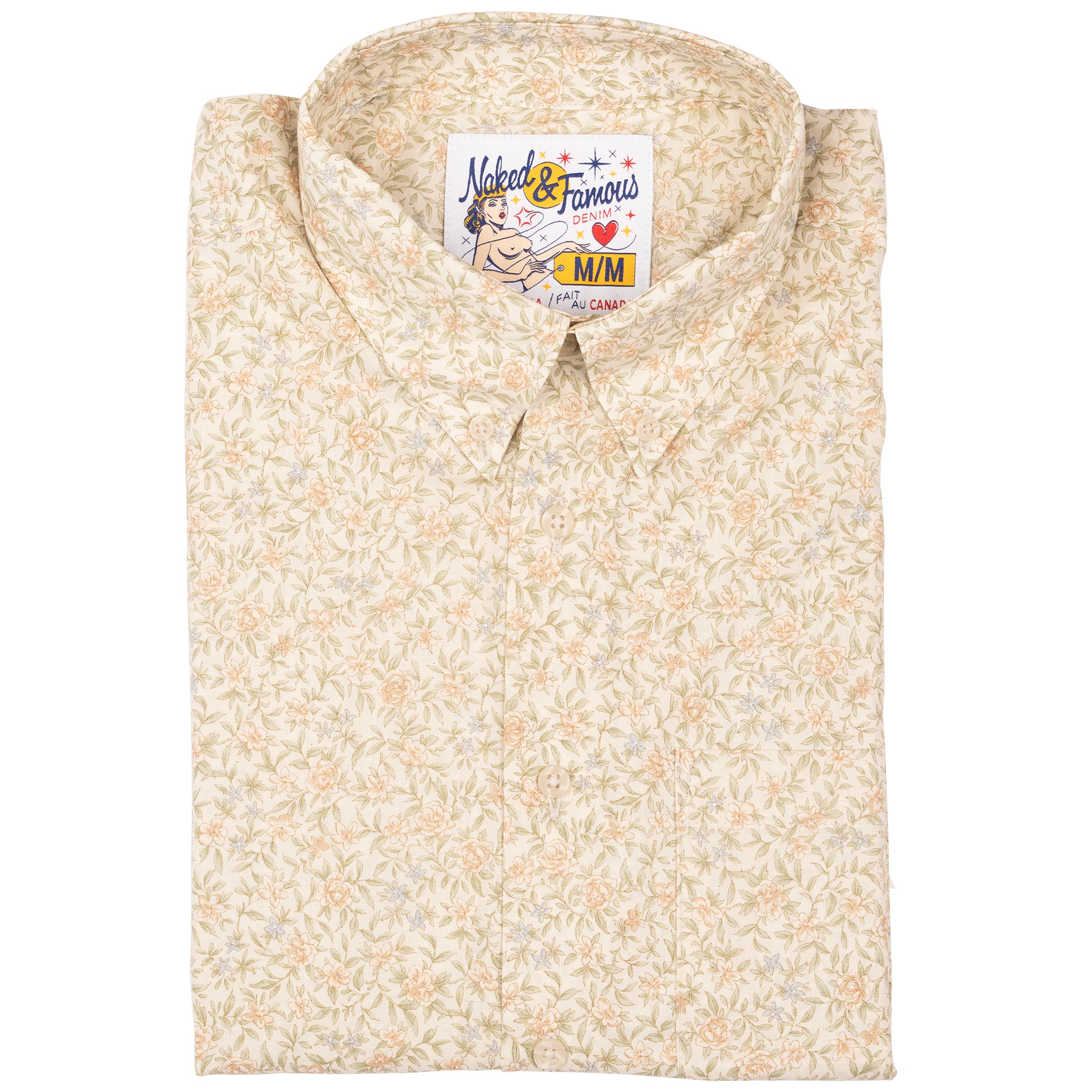 Easy Shirt - Bell Flowers - Cream | Naked & Famous Denim