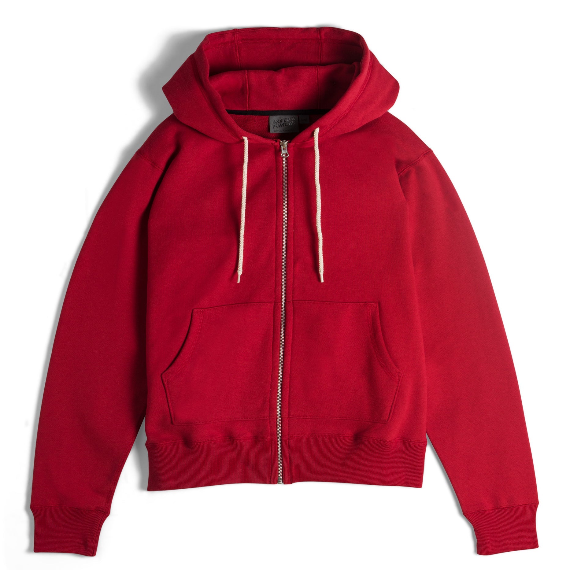Zip Hoodie - Heavyweight Terry - Red by Naked & Famous Denim