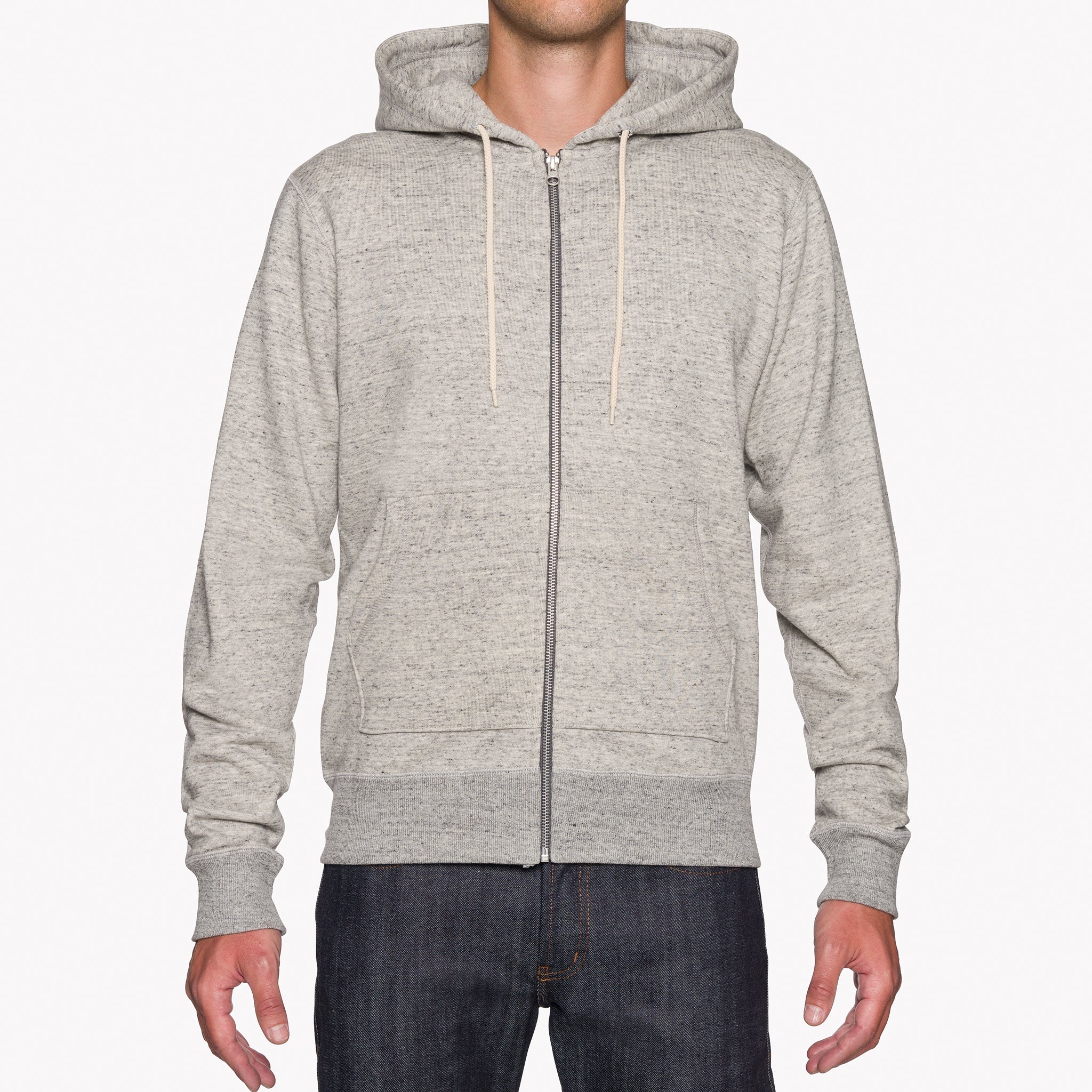 Zip Hoodie - Heavyweight Terry - Grey | Naked & Famous Denim