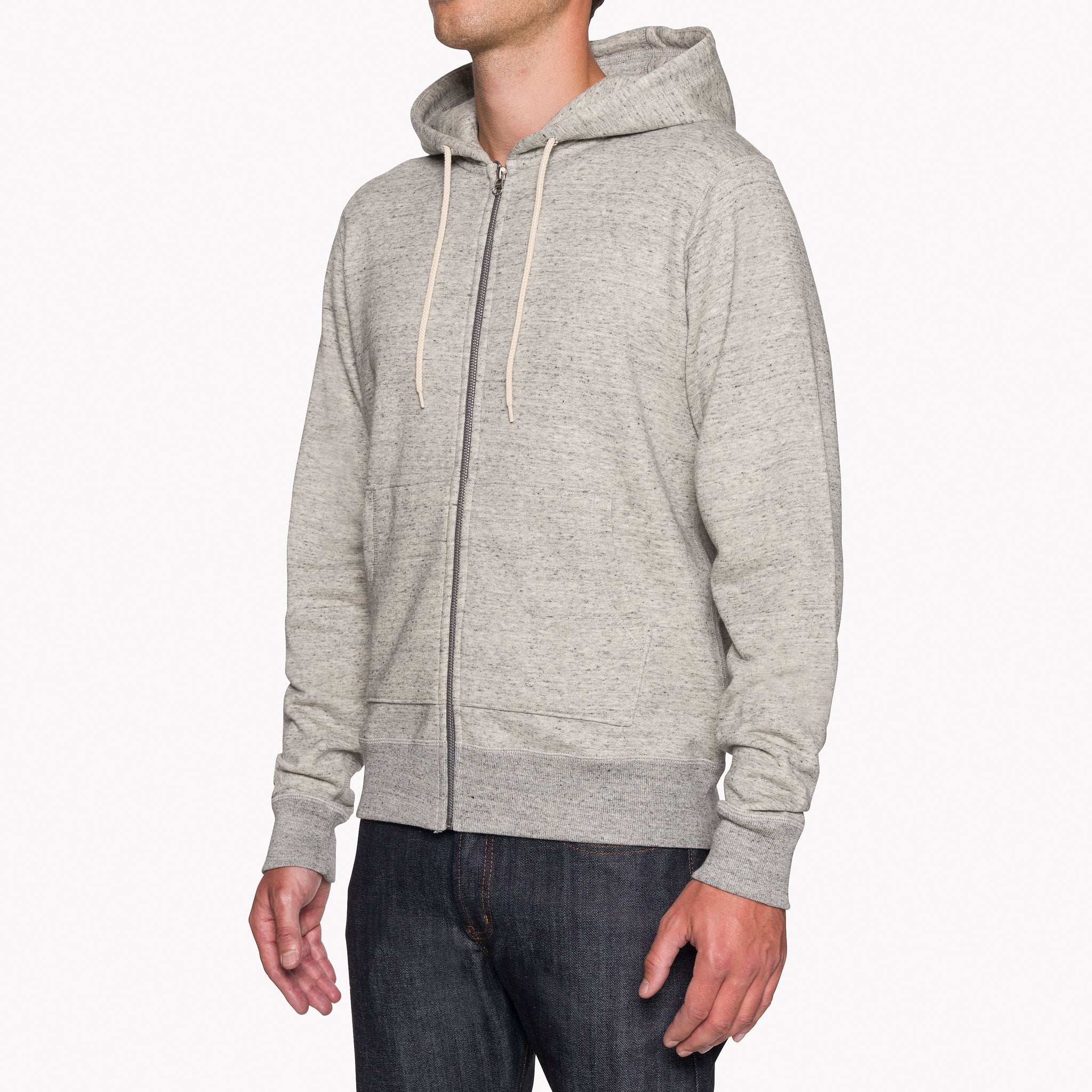 Zip Hoodie - Heavyweight Terry - Grey by Naked & Famous Denim