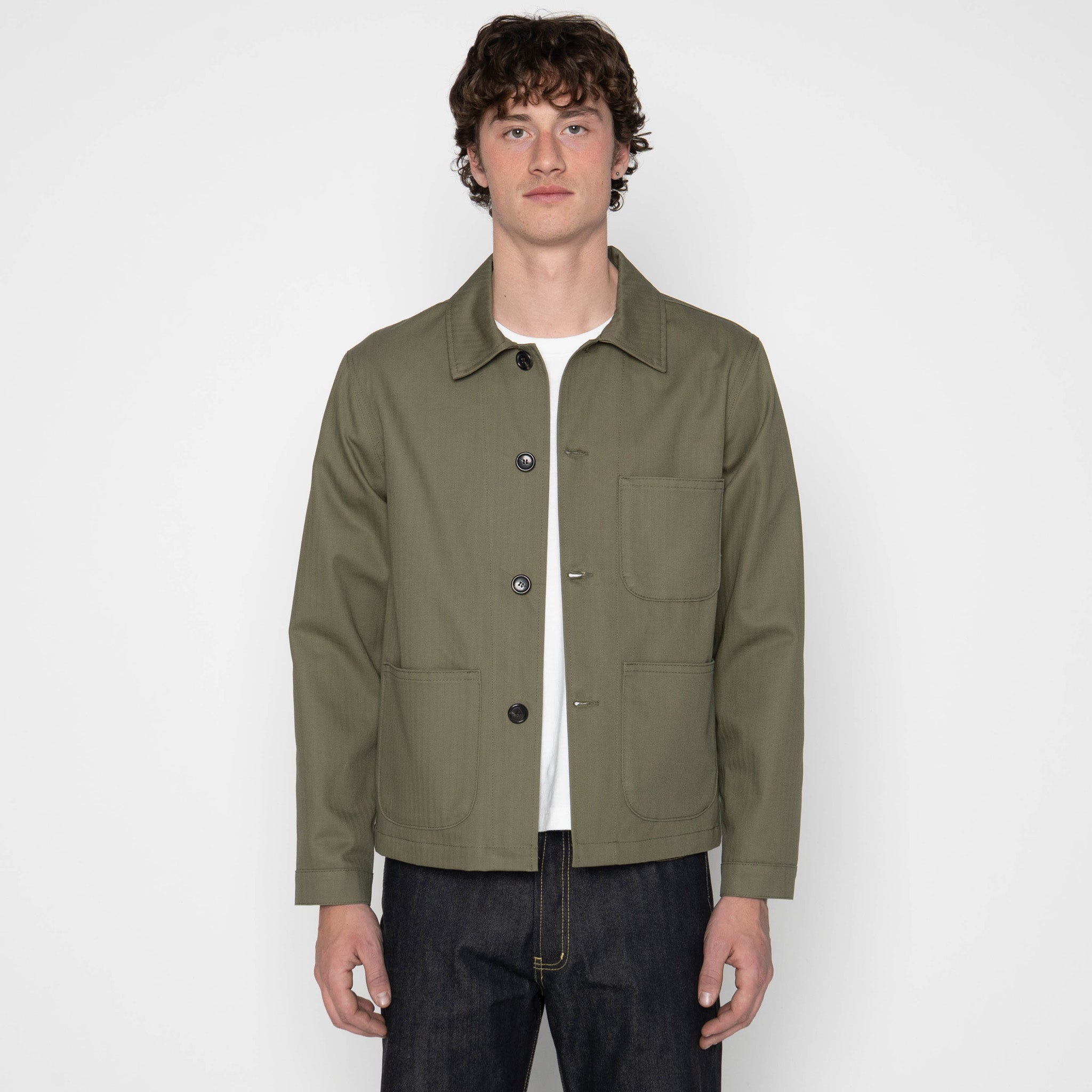 Utility Jacket - 1940s Military Organic Herringbone - Workwear